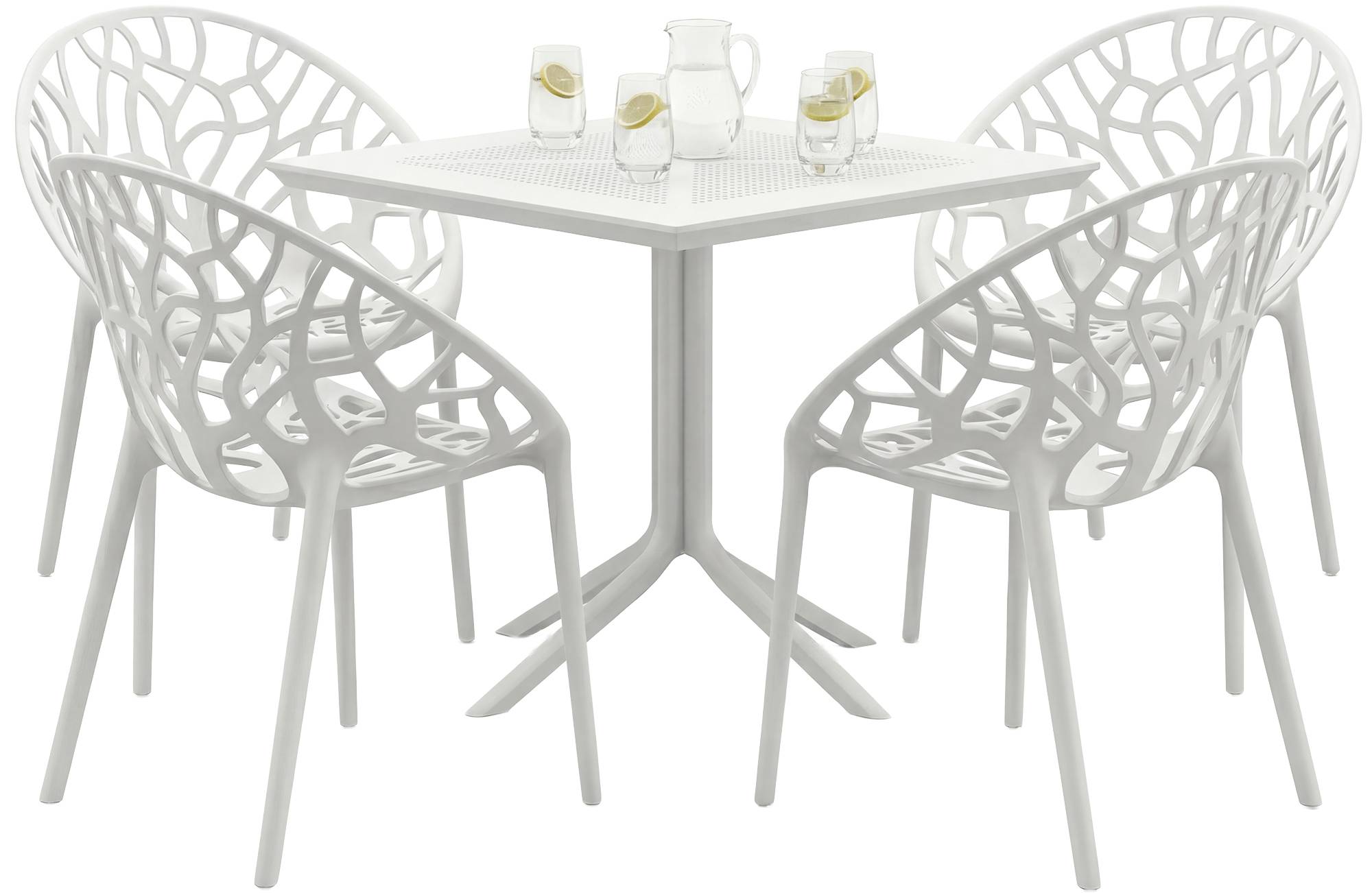 CLP Gartenm&ouml;bel-Set stapelbar Avara mit 4 St&uuml;hlen, moderne Sitzgruppe f&uuml;r Balkon, Terrasse und Garten, wetterfest aus Kunststoff - Bild 1