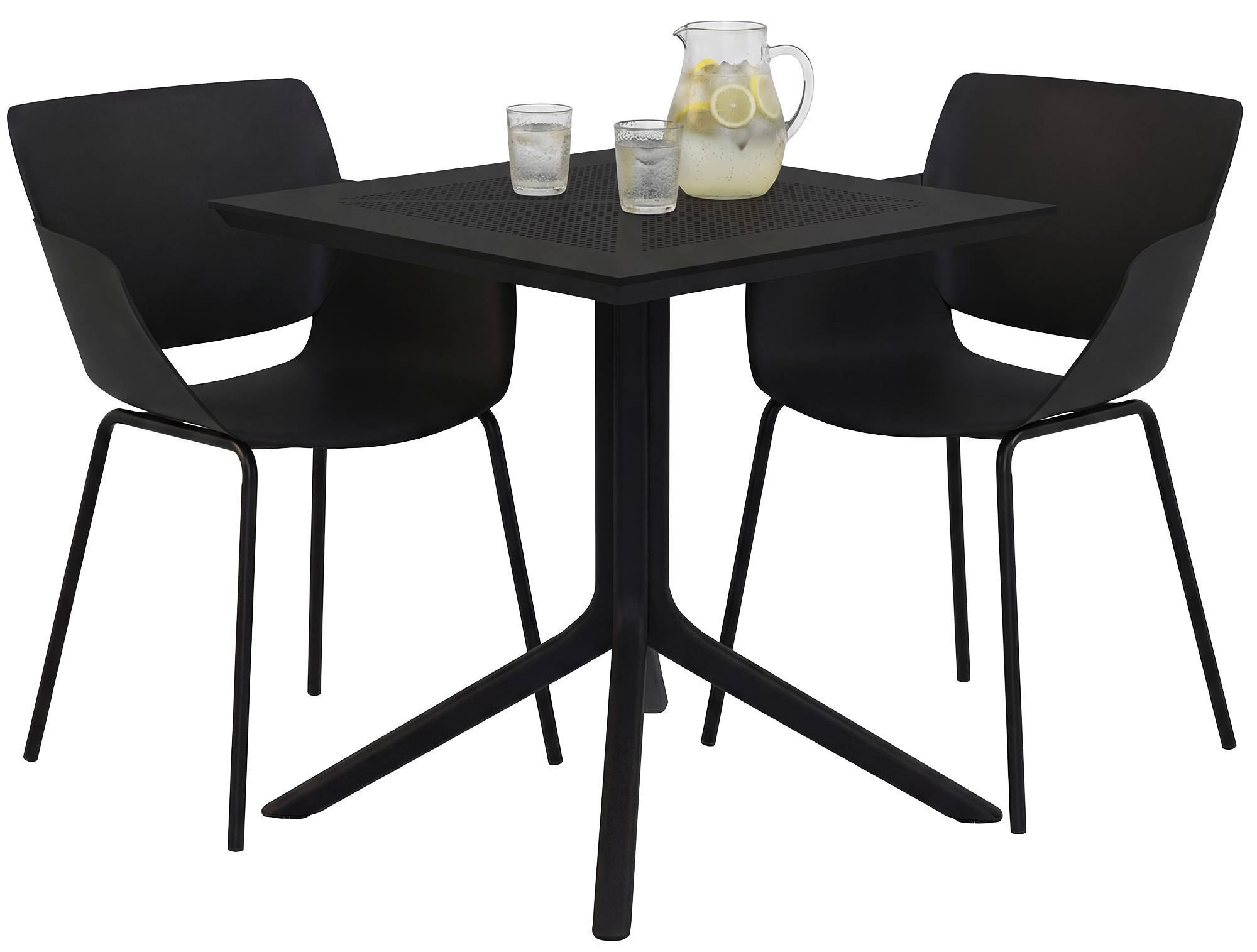 CLP Gartenm&ouml;bel-Set wetterfest Lirra, mit 2 St&uuml;hlen und quadratischem Tisch, 3-teilige Sitzgruppe f&uuml;r Garten, Terrasse und Balkon - Bild 1