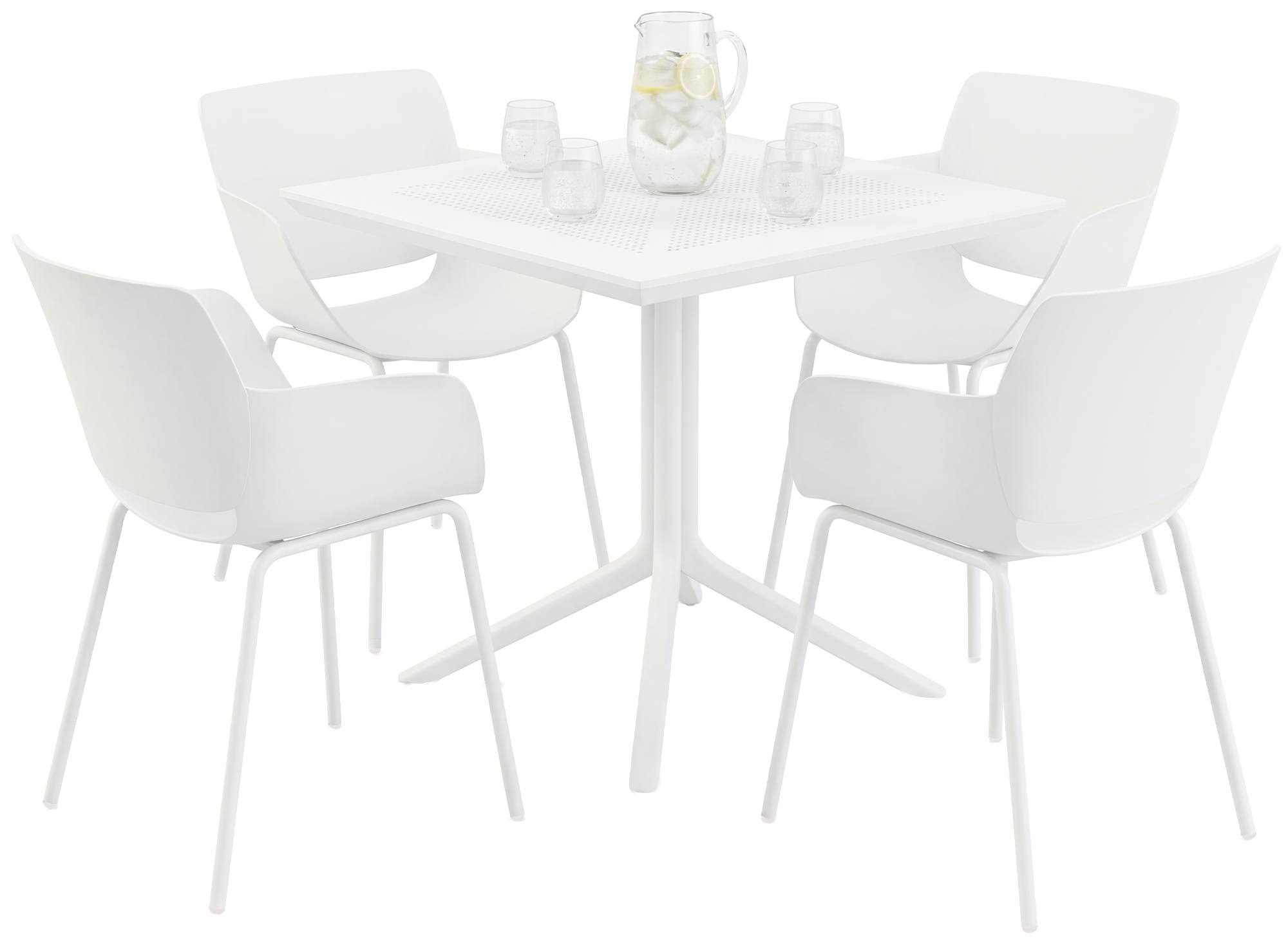 CLP Gartenm&ouml;bel-Set wetterfest Lirra, mit 4 St&uuml;hlen, quadratischem Tisch, 5-teilige Sitzgruppe f&uuml;r Garten, Terrasse und Balkon - Bild 1
