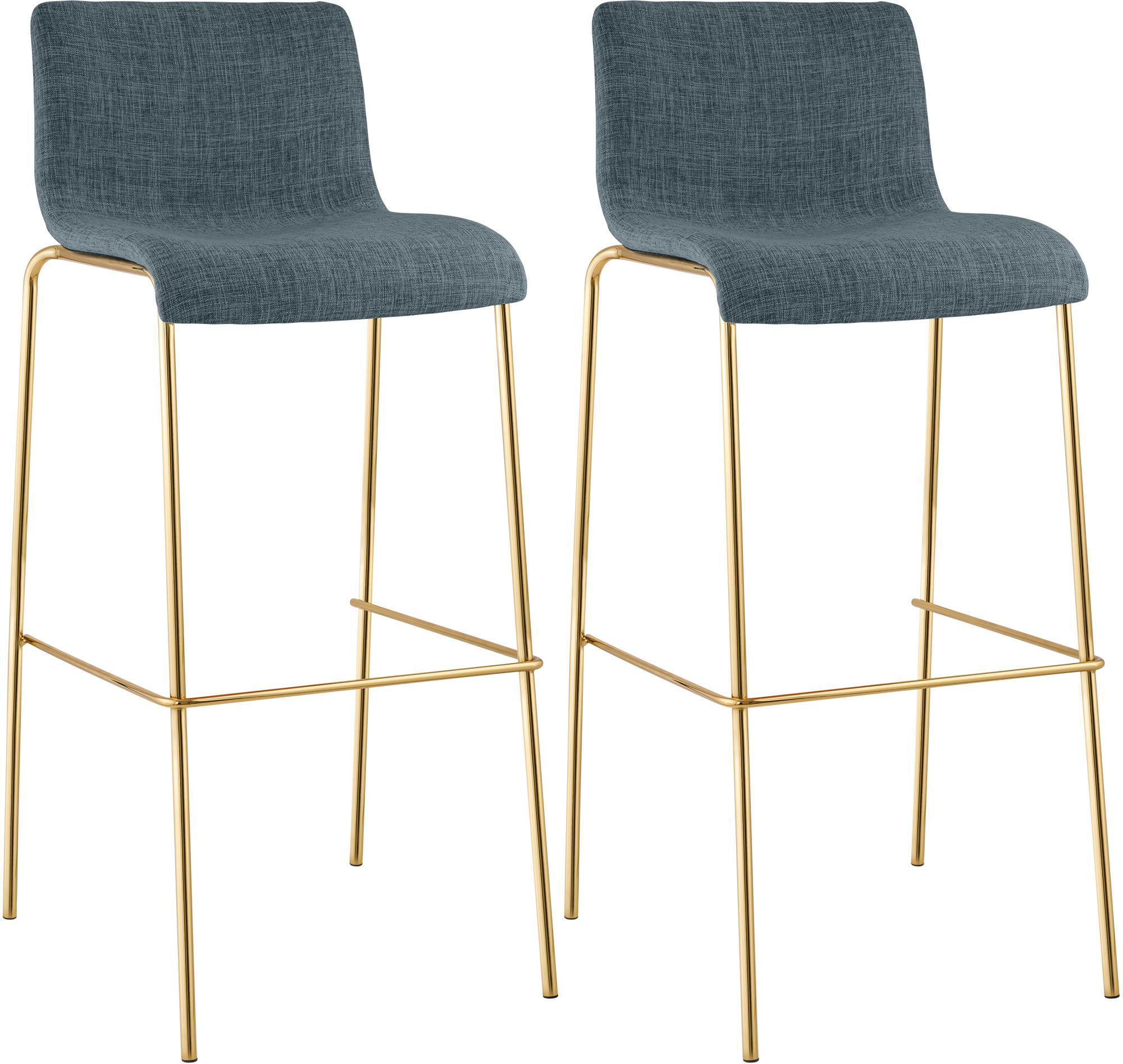 CLP Barhocker 2er Set mit Lehne Hover, Barstuhl stapelbar mit Stoffbezug, Metallgestell Goldoptik, Stapelstuhl bis 150 kg belastbar - Bild 1