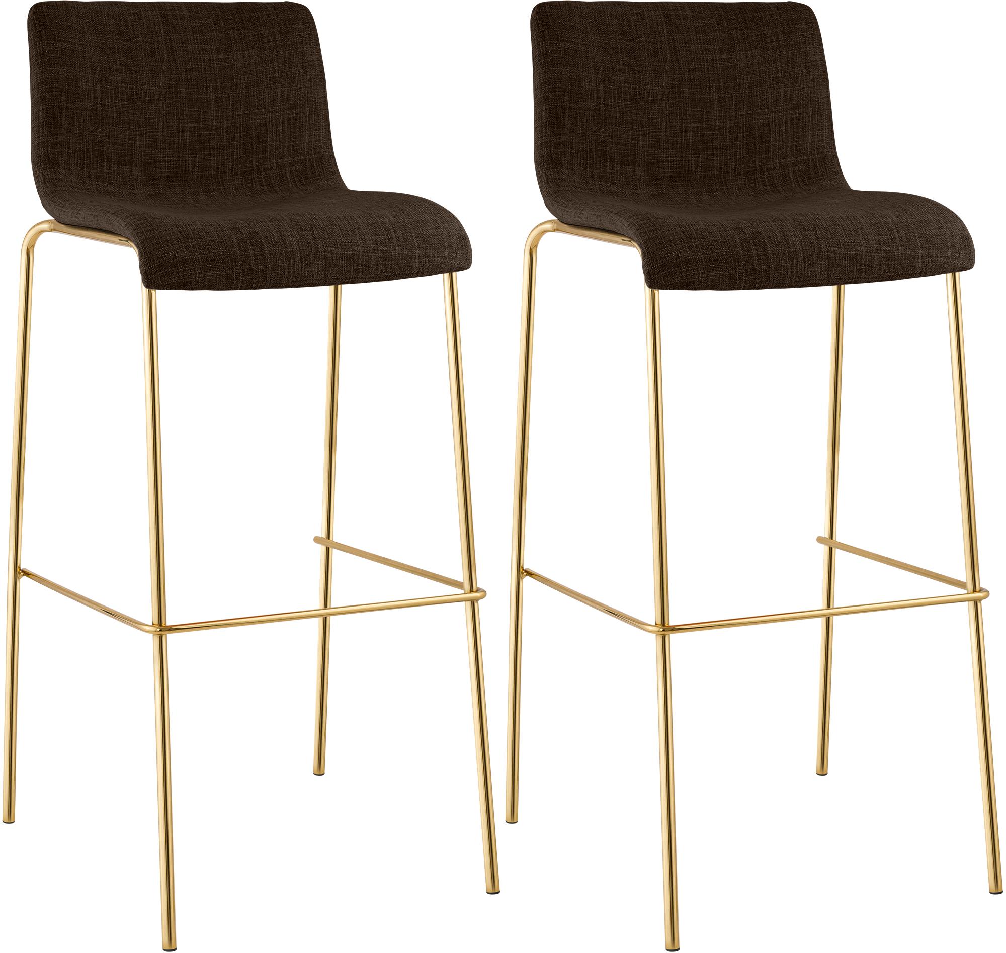 CLP Barhocker 2er Set mit Lehne Hover, Barstuhl stapelbar mit Stoffbezug, Metallgestell Goldoptik, Stapelstuhl bis 150 kg belastbar - Bild 1