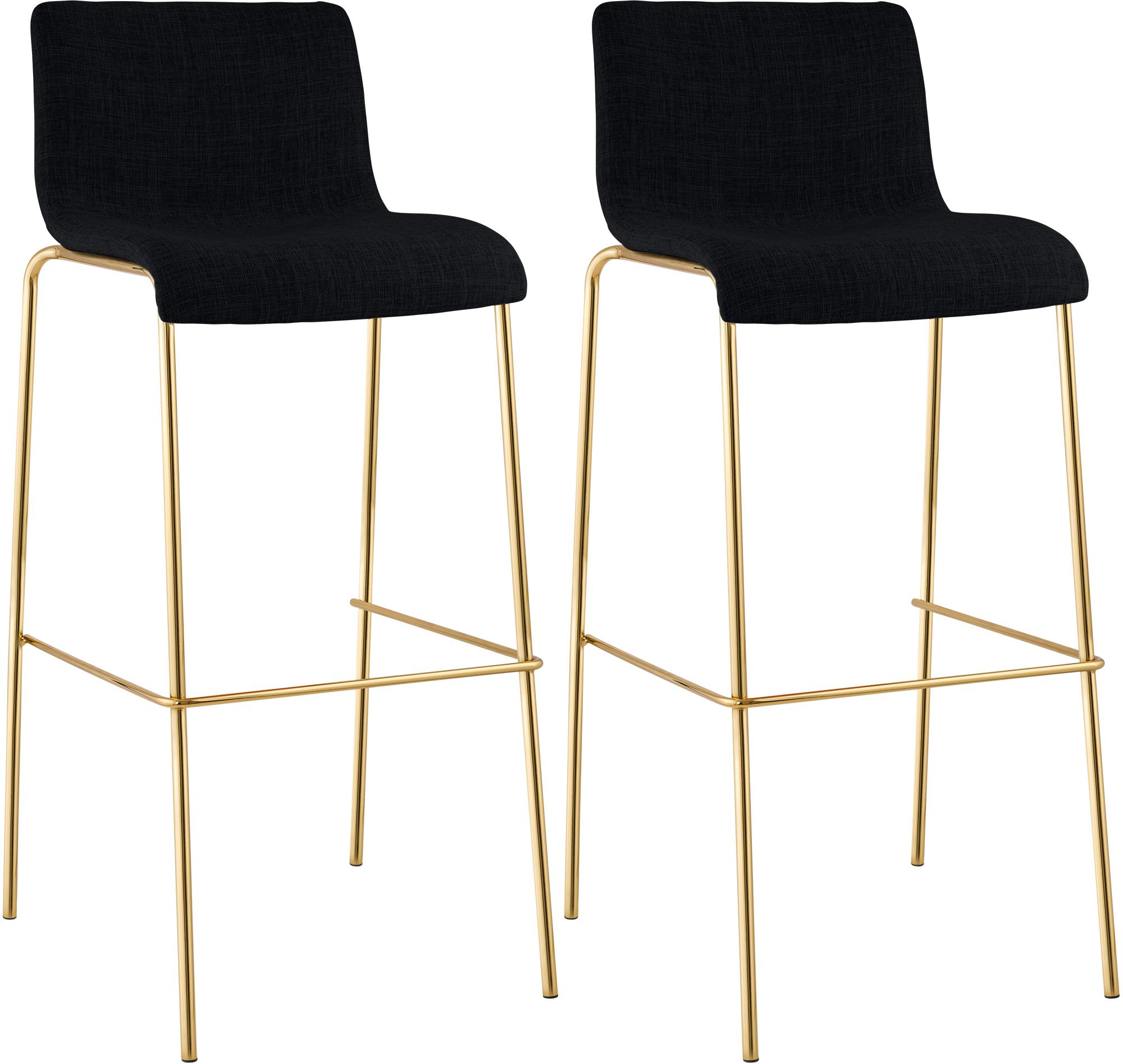 CLP Barhocker 2er Set mit Lehne Hover, Barstuhl stapelbar mit Stoffbezug, Metallgestell Goldoptik, Stapelstuhl bis 150 kg belastbar - Bild 1