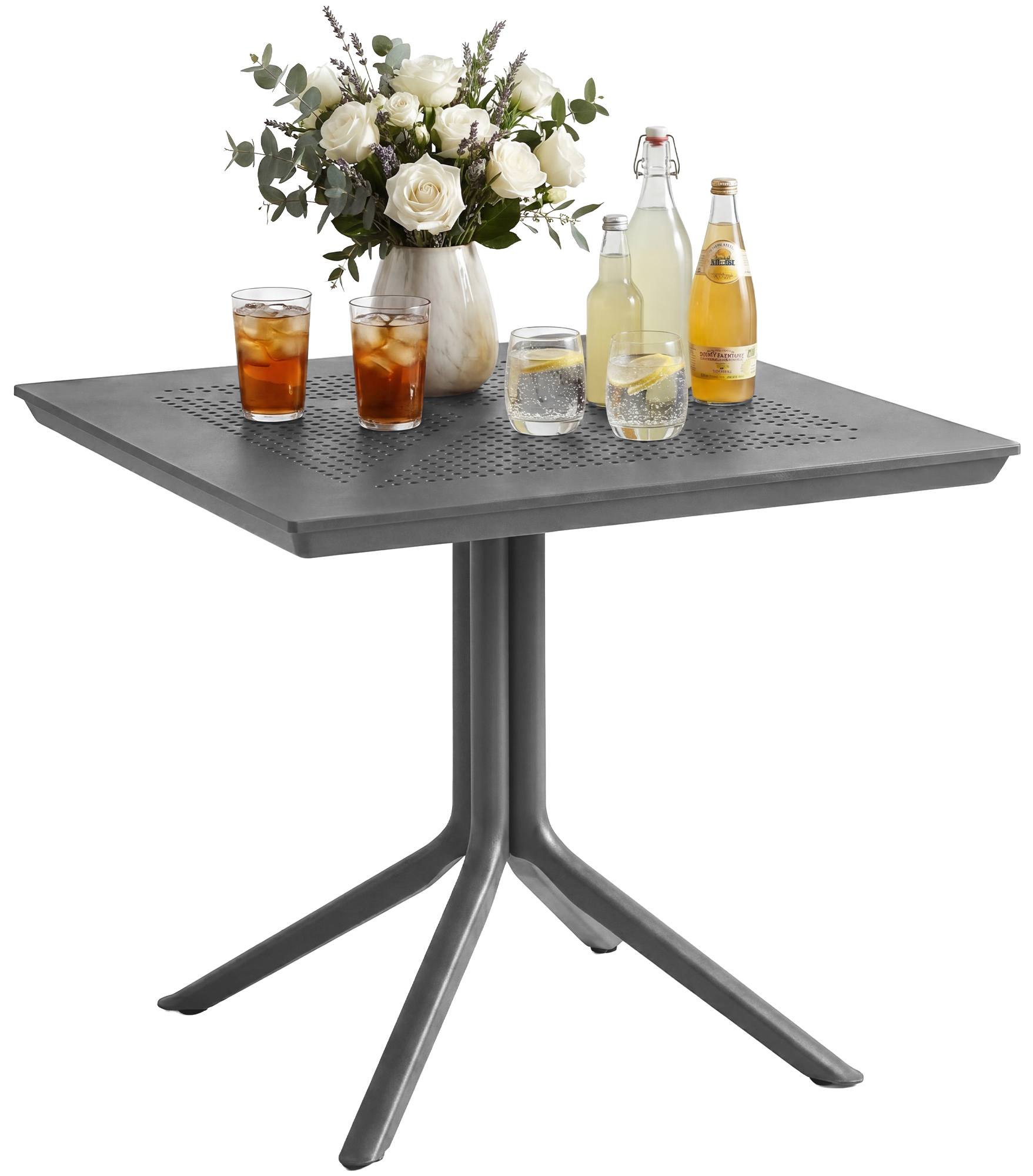 CLP Gartentisch Lenval 80 x 80 cm wetterfester Balkontisch mit UV-best&auml;ndiger Oberfl&auml;che, eckiger Bistrotisch f&uuml;r Balkon, Terrasse und Garten - Bild 1