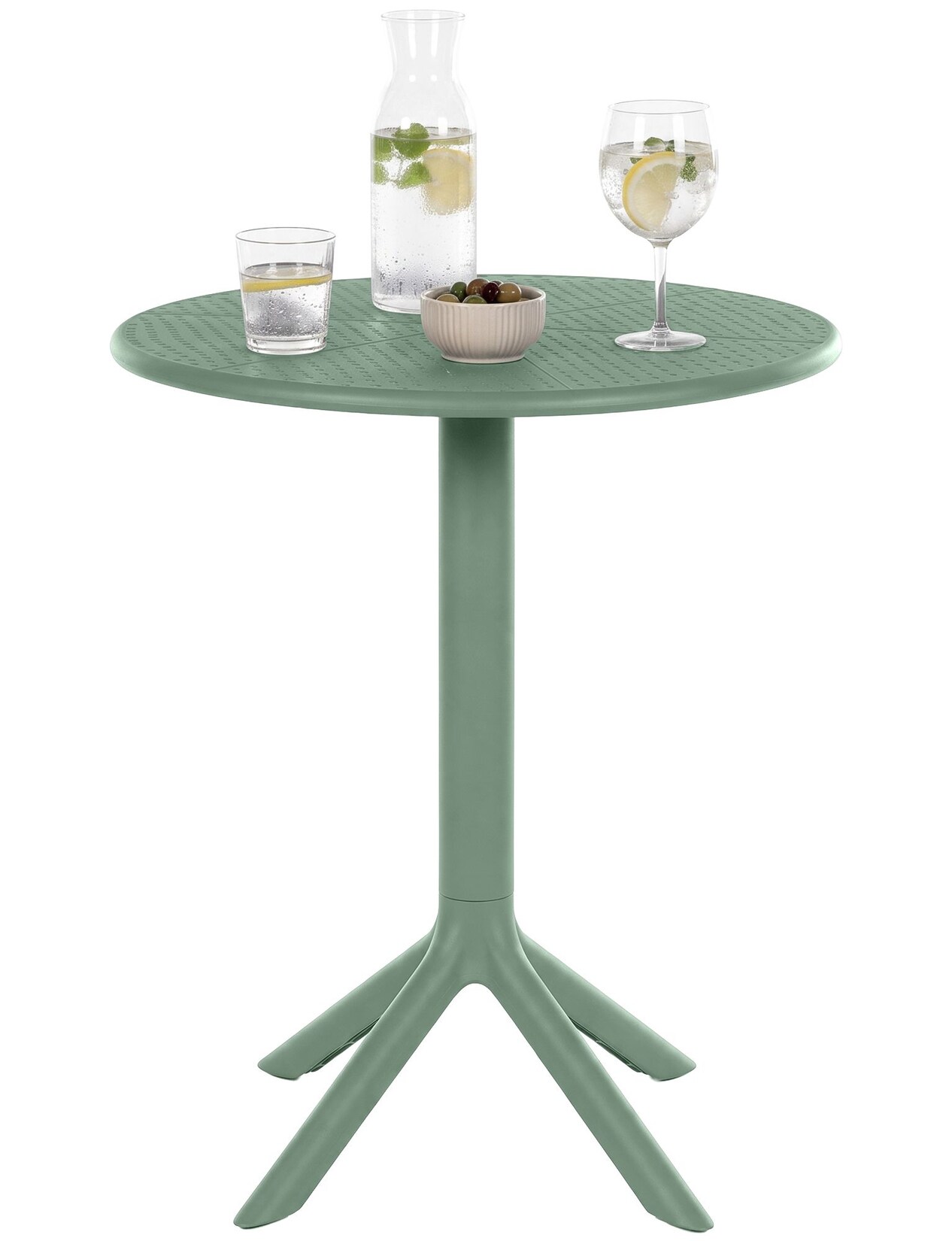 CLP Gartentisch Lacota rund 60 cm, aus wetterfestem, UV-beständigem Kunststoff, ideal als Balkontisch und Terrassentisch für 2 bis 4 …