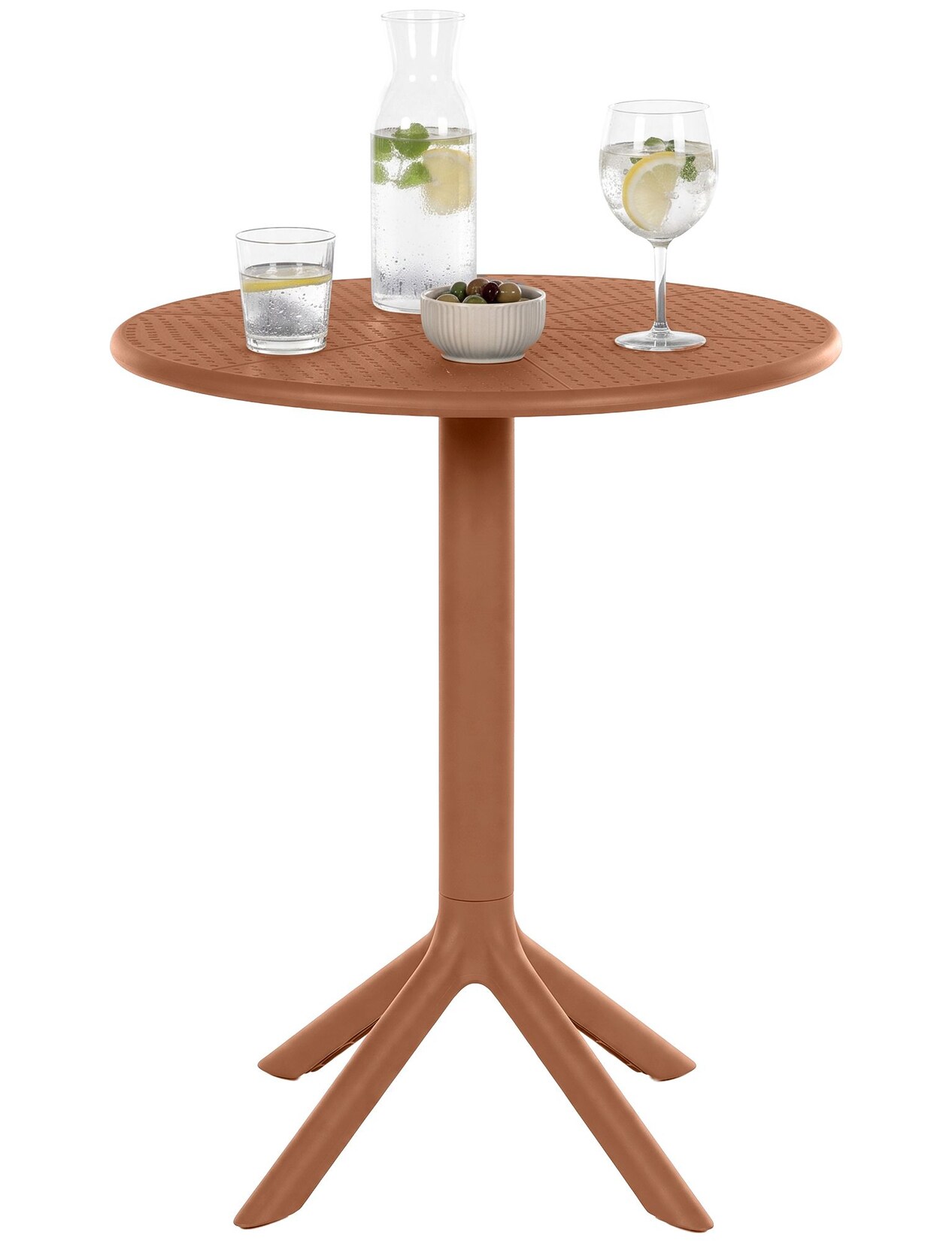 CLP Gartentisch Lacota rund 60 cm, aus wetterfestem, UV-beständigem Kunststoff, ideal als Balkontisch und Terrassentisch für 2 bis 4 …