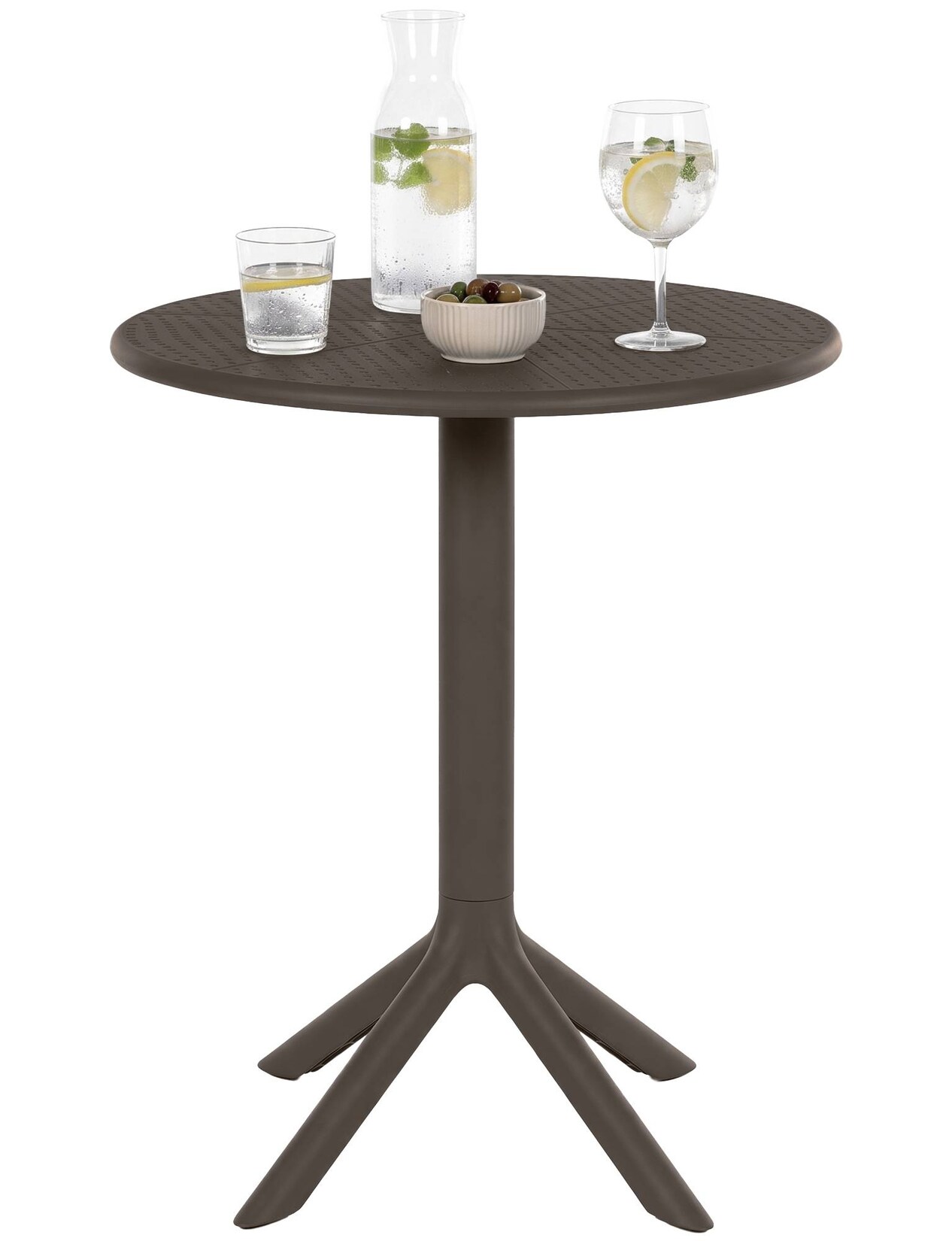 CLP Gartentisch Lacota rund 60 cm, aus wetterfestem, UV-beständigem Kunststoff, ideal als Balkontisch und Terrassentisch für 2 bis 4 …