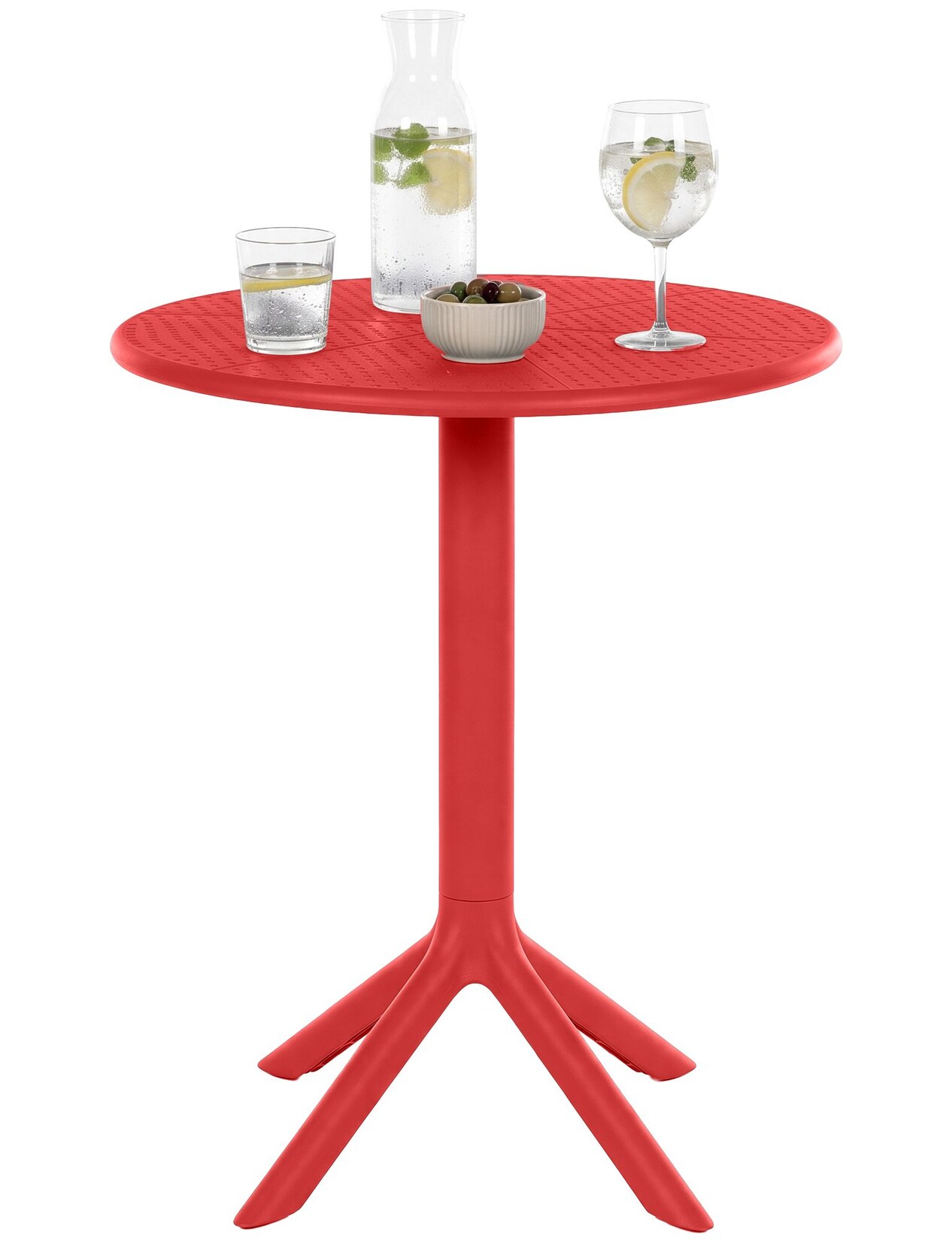 CLP Gartentisch Lacota rund 60 cm, aus wetterfestem, UV-beständigem Kunststoff, ideal als Balkontisch und Terrassentisch für 2 bis 4 …