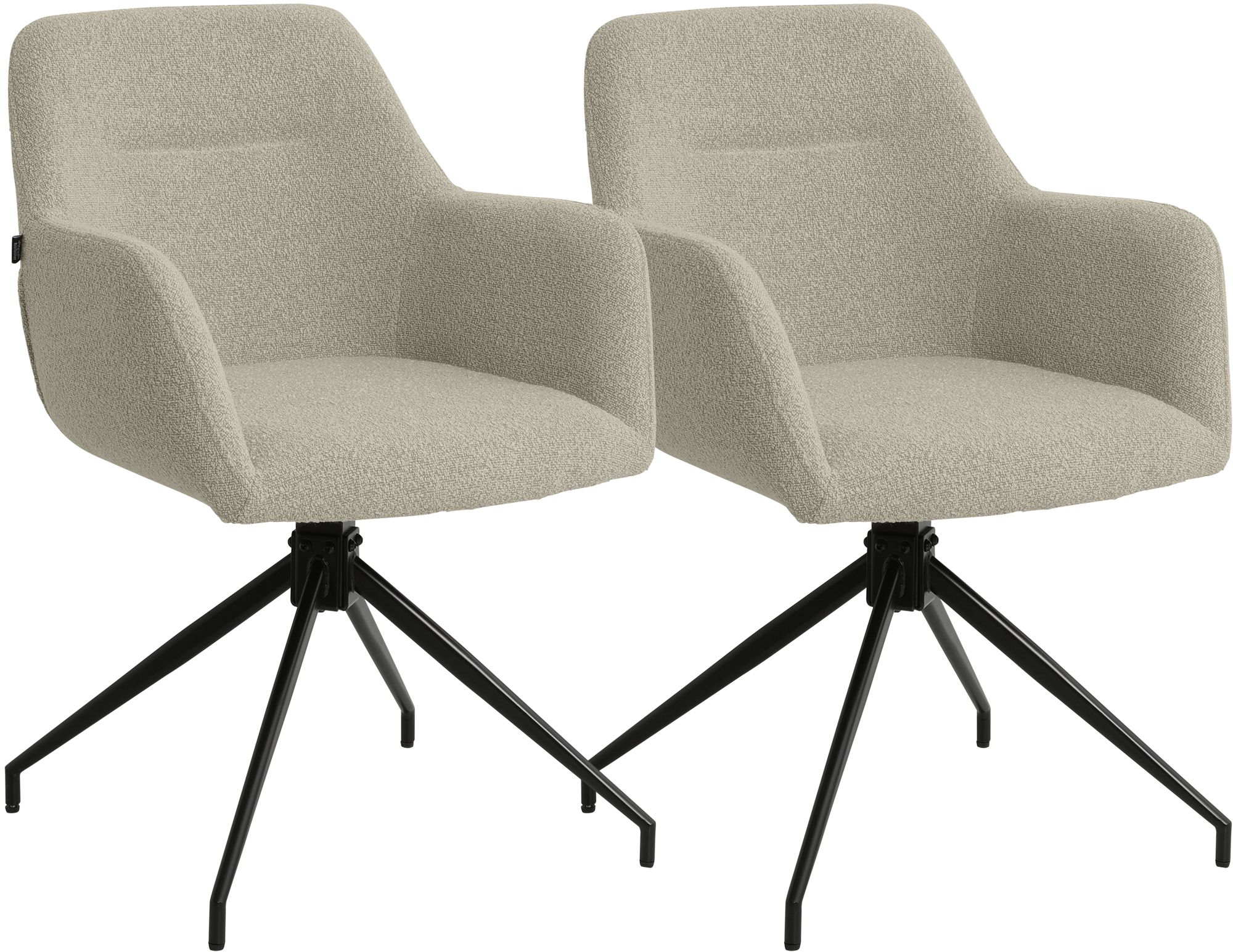 CLP Esszimmerst&uuml;hle 2er Set drehbar Merlinda mit Teddystoff, 360&deg; schwenkbare Sessel gepolstert, Polsterst&uuml;hle mit Armlehnen und R&uuml;ckenlehnen - Bild 1
