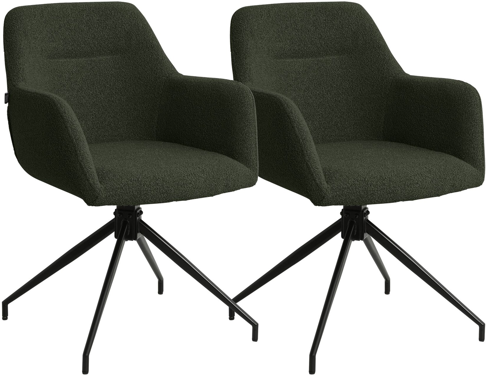 CLP Esszimmerstühle 2er Set drehbar Merlinda mit Teddystoff, 360° schwenkbare Sessel gepolstert, Polsterstühle mit Armlehnen und …