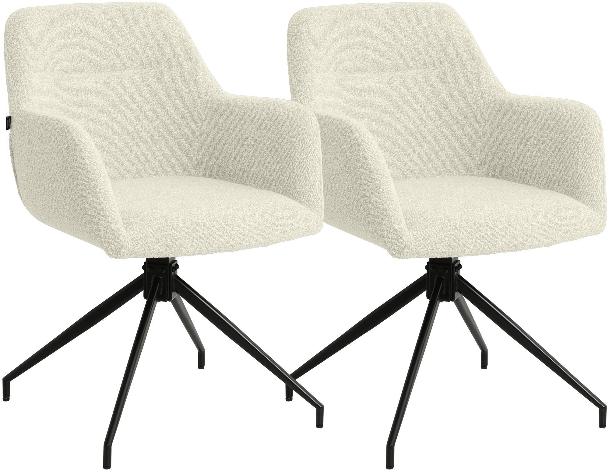 CLP Esszimmerst&uuml;hle 2er Set drehbar Merlinda mit Teddystoff, 360&deg; schwenkbare Sessel gepolstert, Polsterst&uuml;hle mit Armlehnen und R&uuml;ckenlehnen - Bild 1