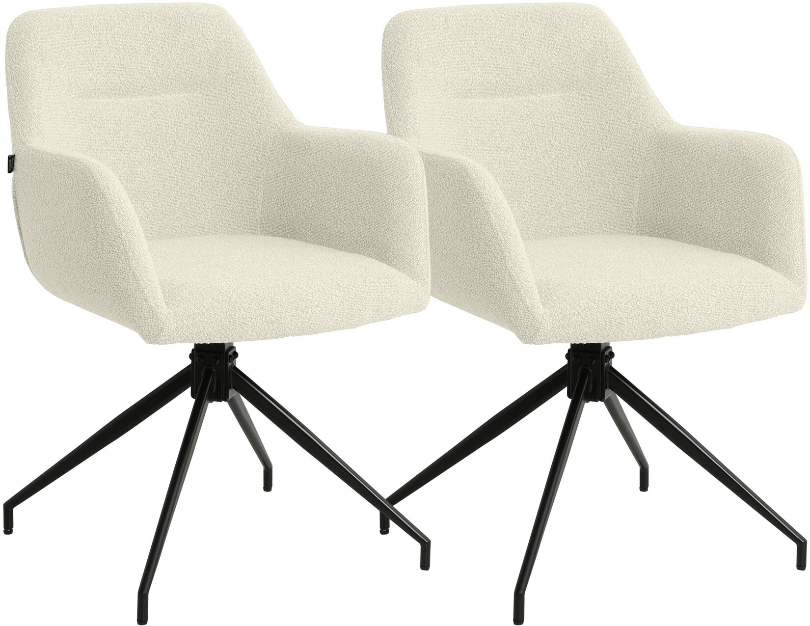 CLP Esszimmerstühle 2er Set drehbar Merlinda mit Teddystoff, 360° schwenkbare Sessel gepolstert, Polsterstühle mit Armlehnen und …