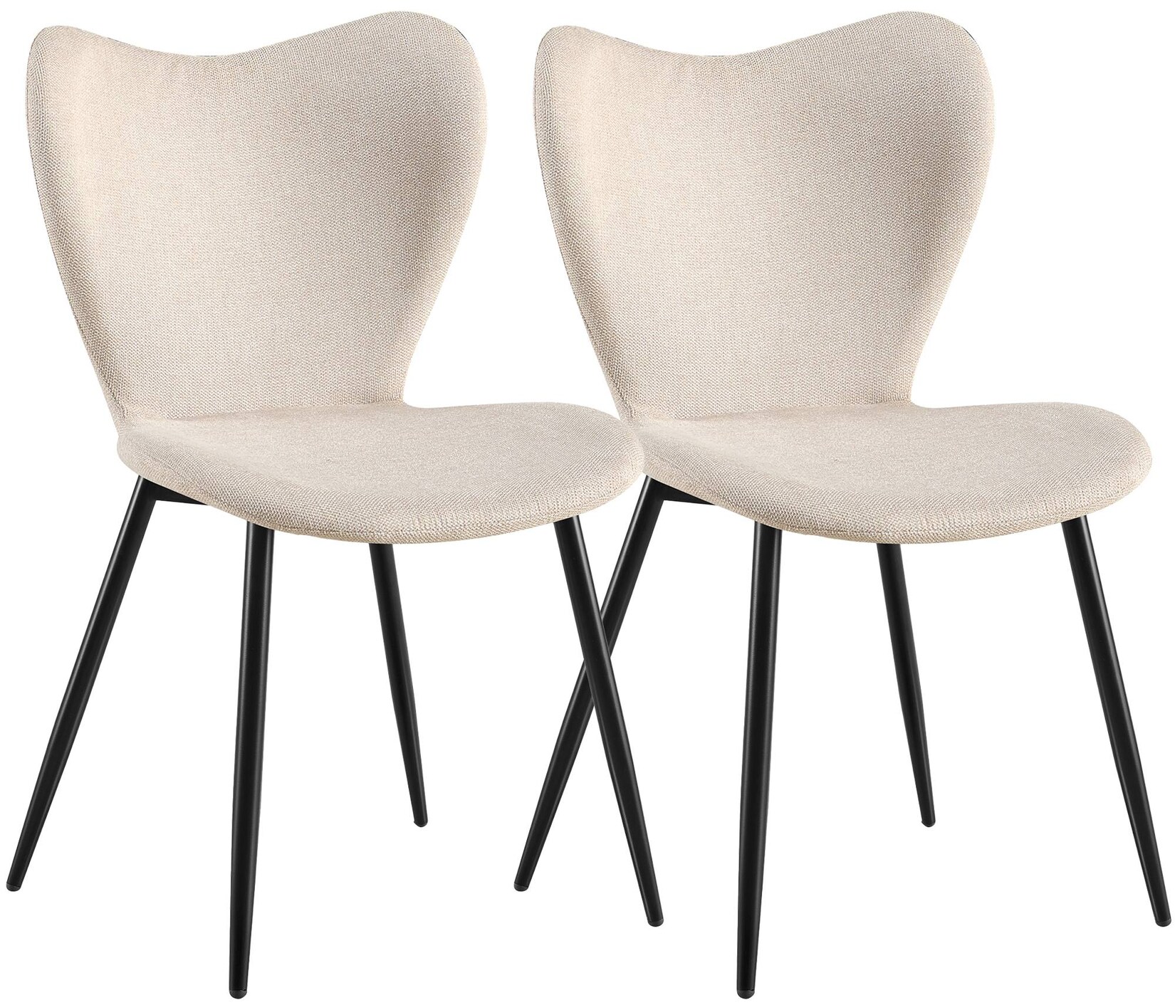 CLP Esszimmerstühle 2er Set gepolstert Maika, Polsterstühle ergonomisch mit Rückenlehnen, Küchenstühle mit Metallgestellen, belastbar bis …