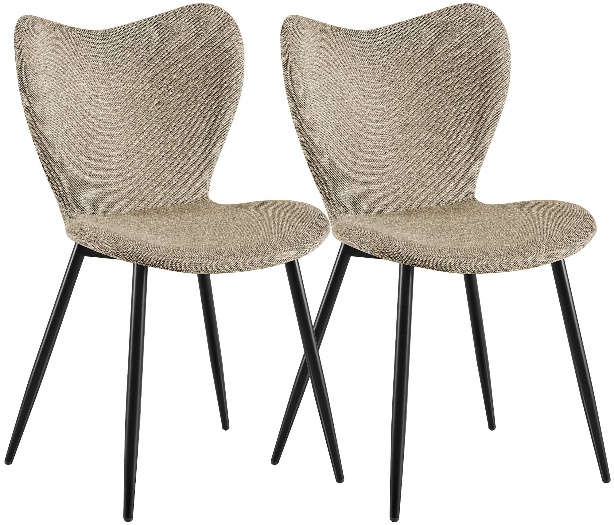 CLP Esszimmerst&uuml;hle 2er Set gepolstert Maika, Polsterst&uuml;hle ergonomisch mit R&uuml;ckenlehnen, K&uuml;chenst&uuml;hle mit Metallgestellen, belastbar bis 150 kg - Bild 1