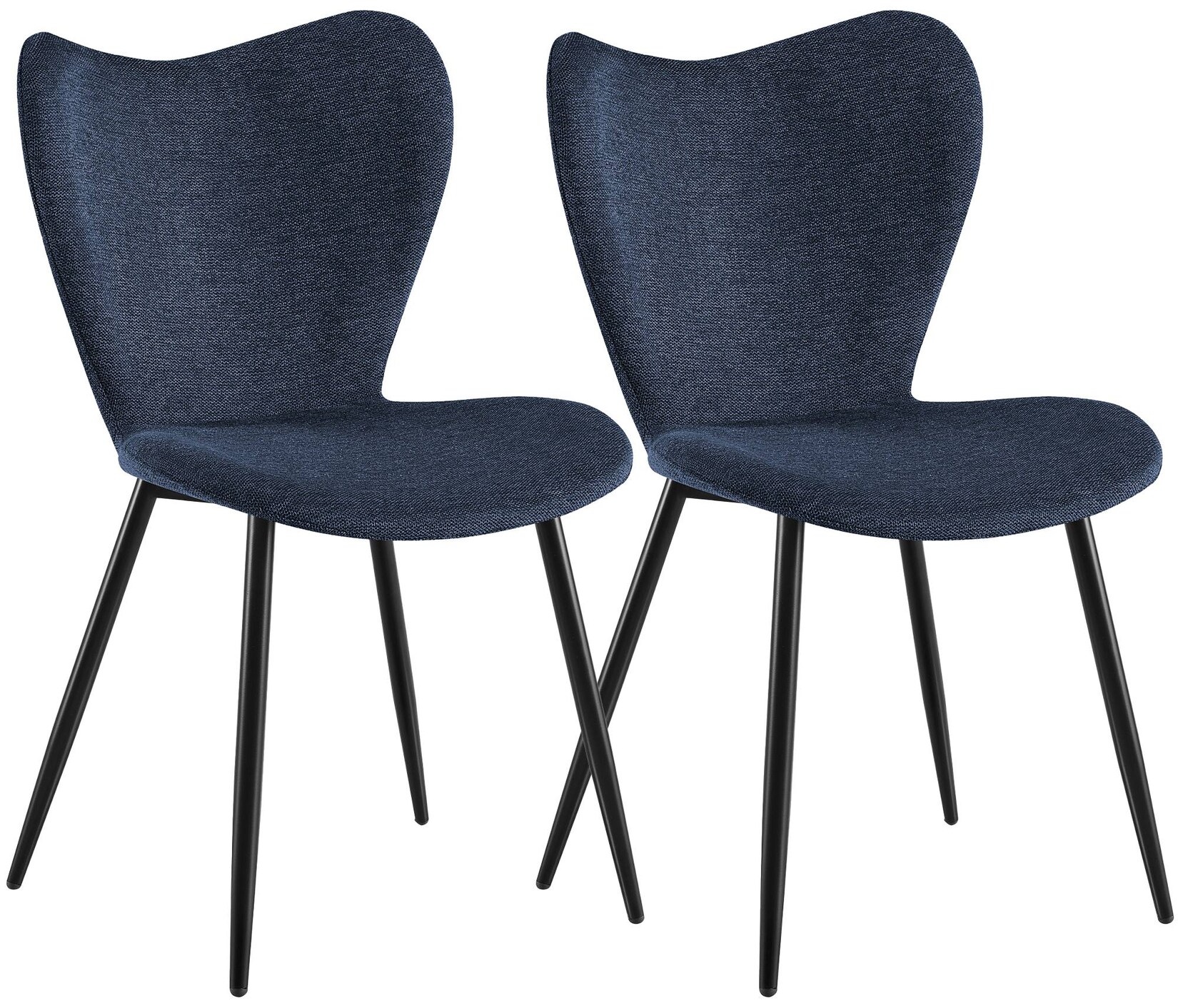 CLP Esszimmerstühle 2er Set gepolstert Maika, Polsterstühle ergonomisch mit Rückenlehnen, Küchenstühle mit Metallgestellen, belastbar bis 150 kg