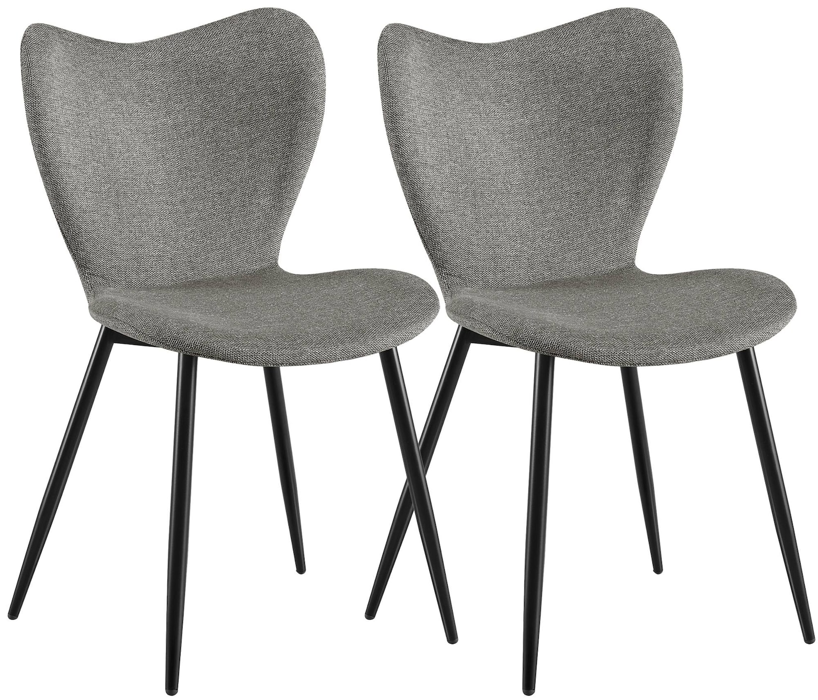 CLP Esszimmerstühle 2er Set gepolstert Maika, Polsterstühle ergonomisch mit Rückenlehnen, Küchenstühle mit Metallgestellen, belastbar bis 150 kg