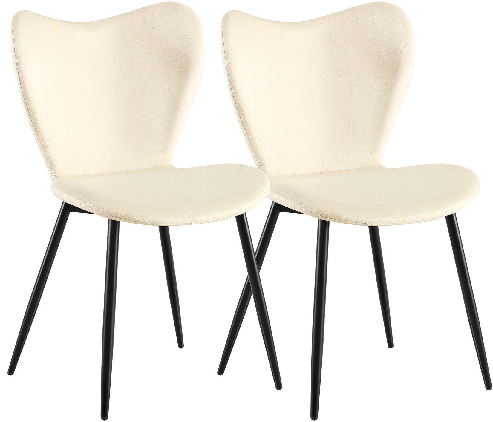 CLP Esszimmerstühle 2er Set gepolstert Maika, Polsterstühle ergonomisch mit Rückenlehnen, Küchenstühle mit Metallgestellen, belastbar bis …