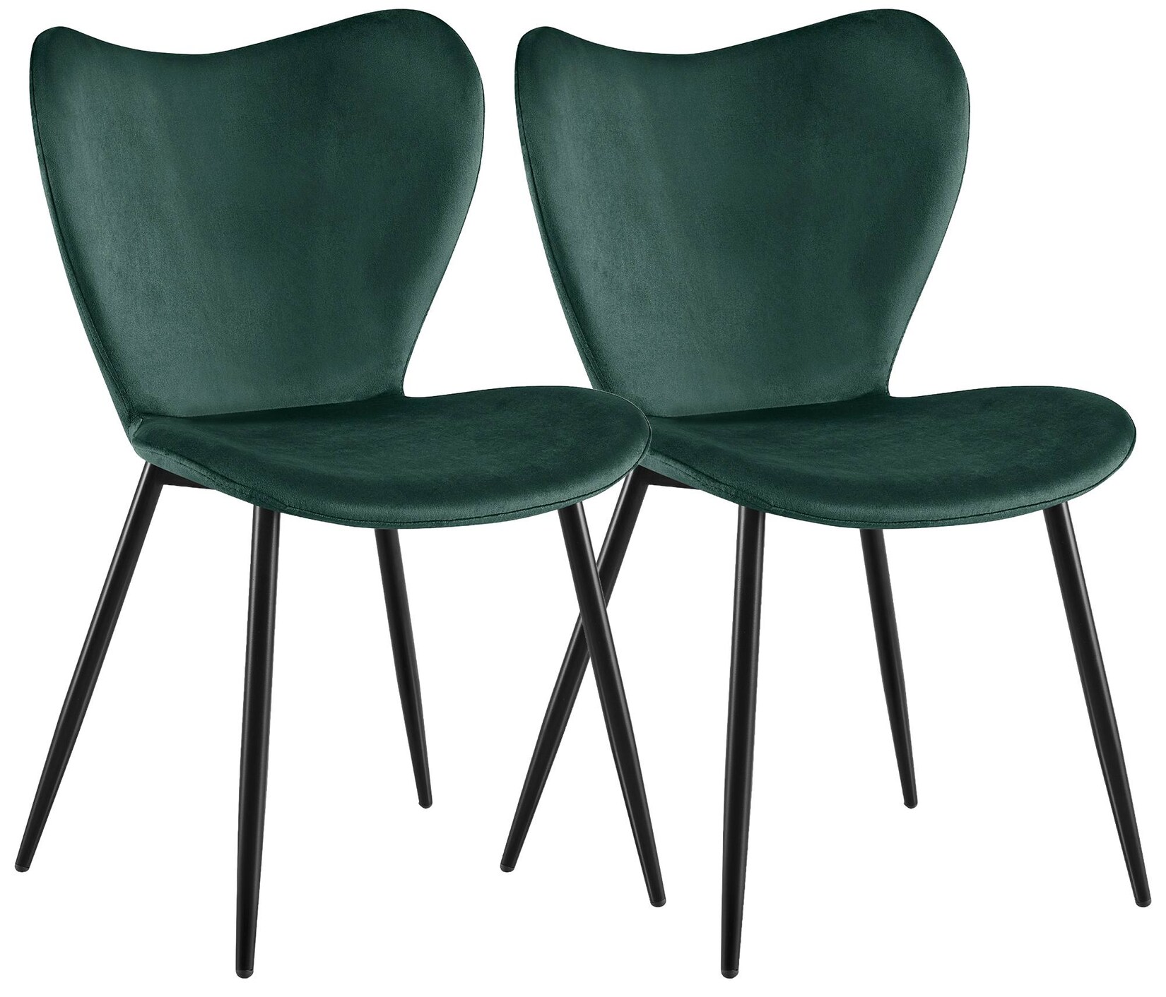 CLP Esszimmerstühle 2er Set gepolstert Maika, Polsterstühle ergonomisch mit Rückenlehnen, Küchenstühle mit Metallgestellen, belastbar bis …