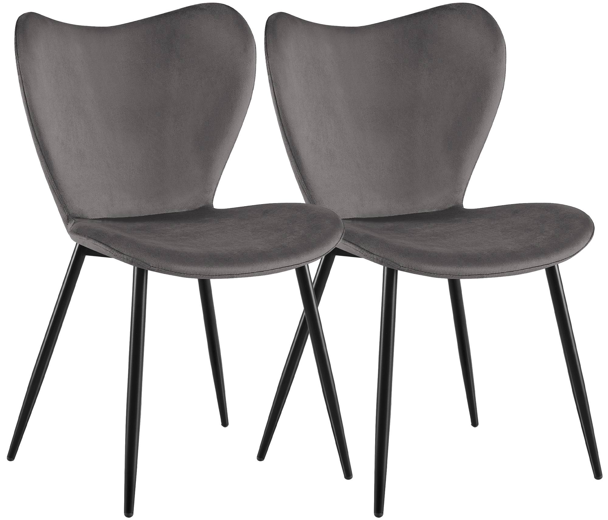 CLP Esszimmerst&uuml;hle 2er Set gepolstert Maika, Polsterst&uuml;hle ergonomisch mit R&uuml;ckenlehnen, K&uuml;chenst&uuml;hle mit Metallgestellen, belastbar bis 150 kg - Bild 1