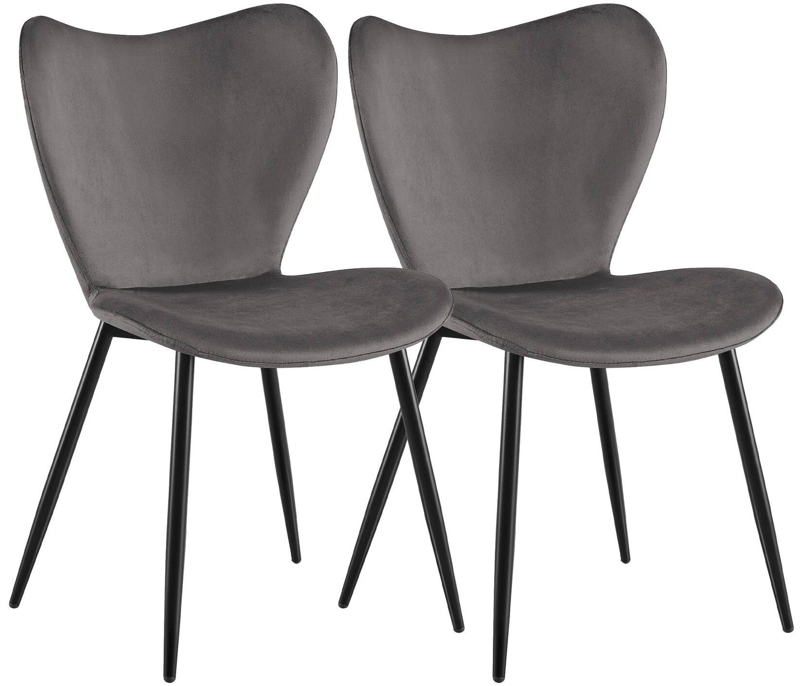 CLP Esszimmerstühle 2er Set gepolstert Maika, Polsterstühle ergonomisch mit Rückenlehnen, Küchenstühle mit Metallgestellen, belastbar bis …