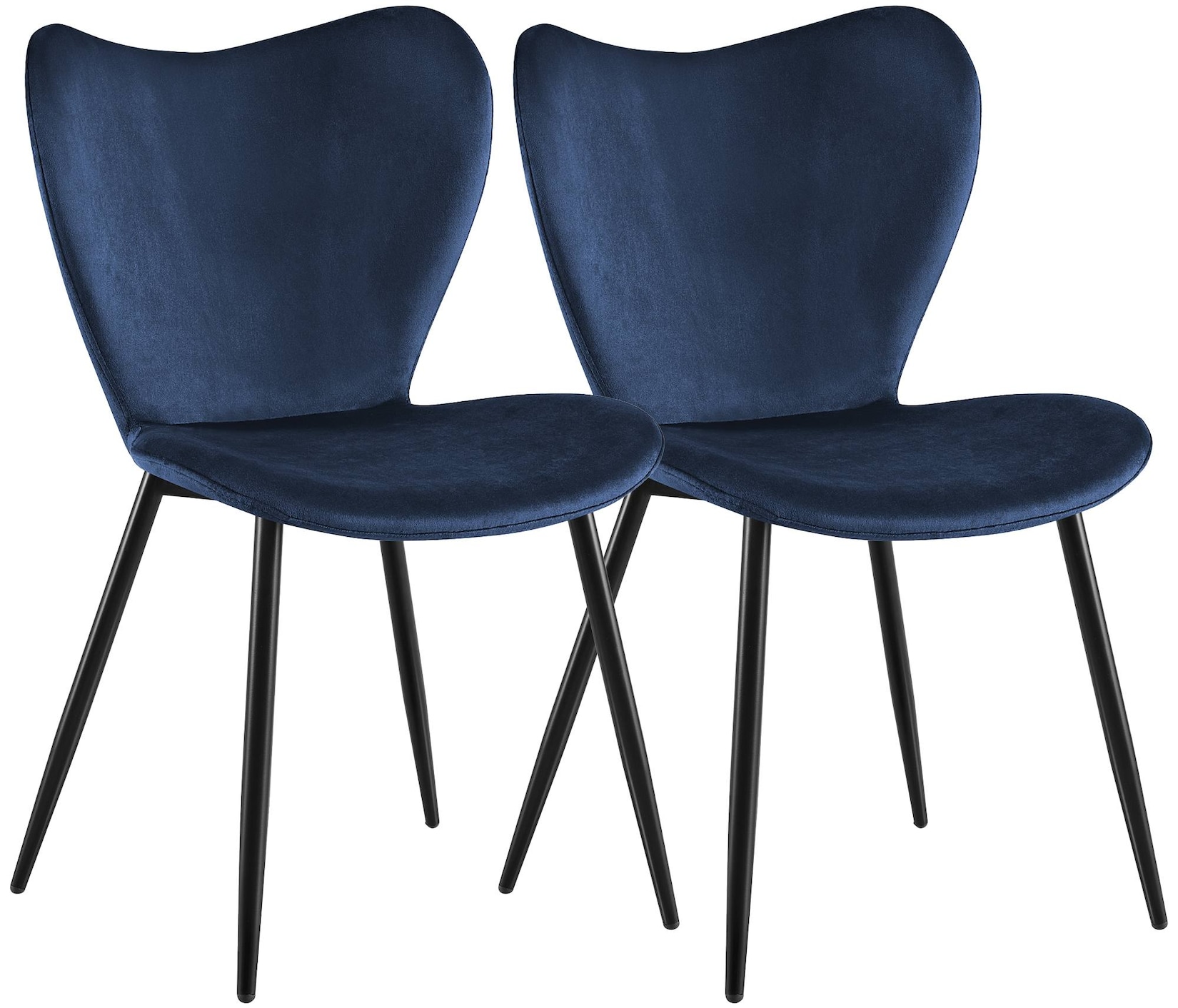 CLP Esszimmerstühle 2er Set gepolstert Maika, Polsterstühle ergonomisch mit Rückenlehnen, Küchenstühle mit Metallgestellen, belastbar bis 150 kg