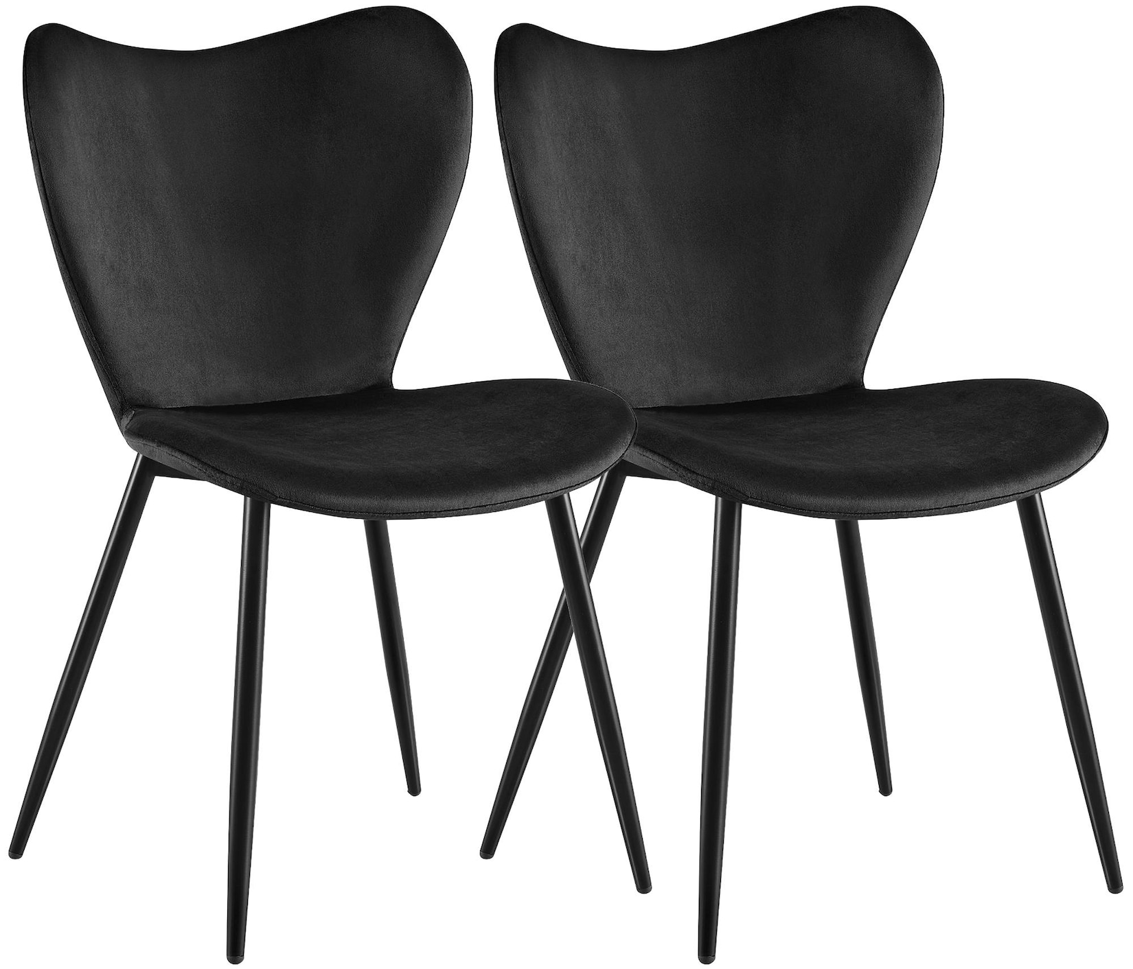 CLP Esszimmerstühle 2er Set gepolstert Maika, Polsterstühle ergonomisch mit Rückenlehnen, Küchenstühle mit Metallgestellen, belastbar bis 150 kg