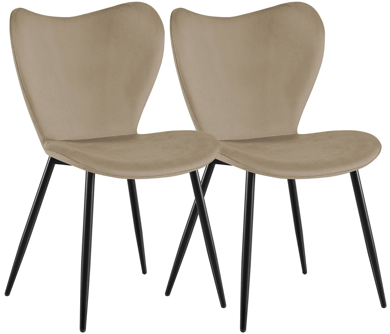 CLP 2er Set Esszimmerstuhl Maika Samt Farbe: taupe, Material: Samt