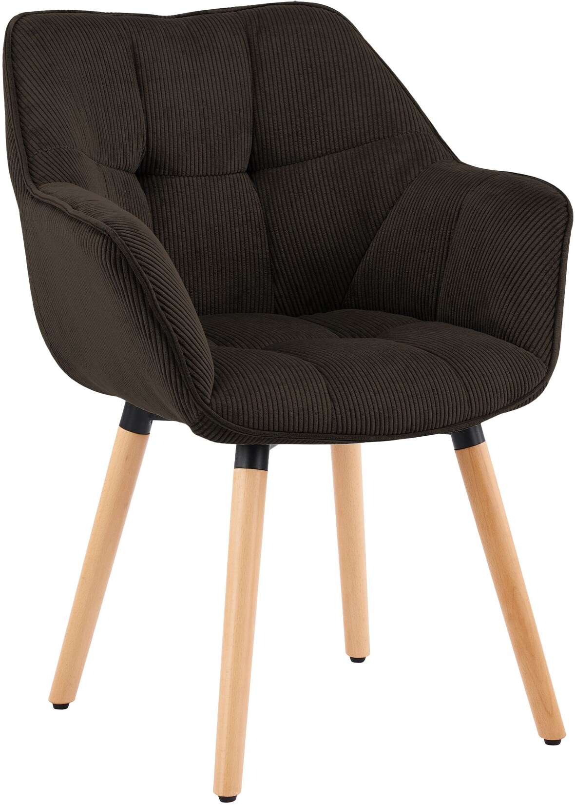 CLP Esszimmerstuhl Milford Cord - Farbe: dunkelbraun, Material: Cord