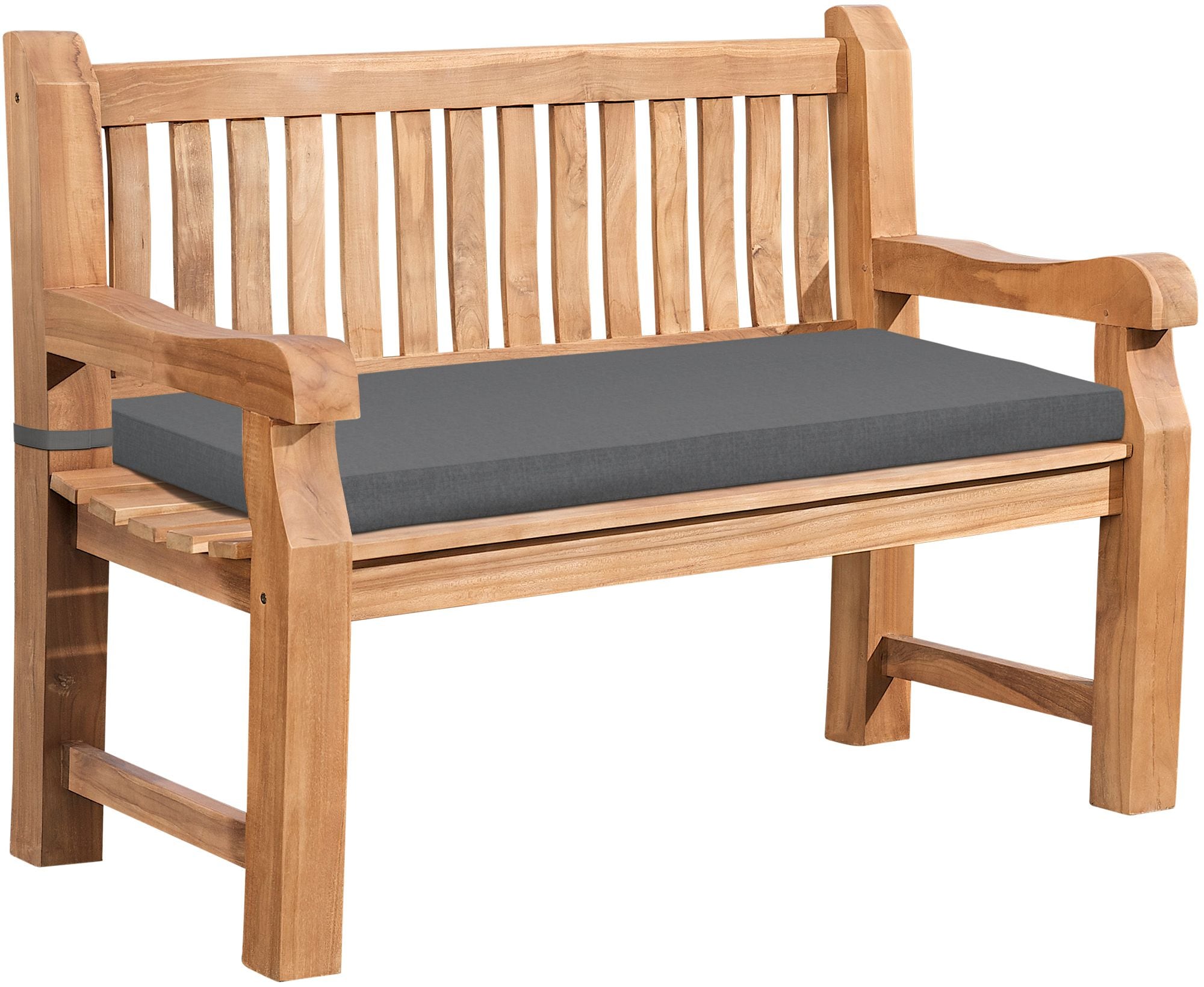 CLP Teakbank Daxon mit Sitzkissen 150 cm - Farbe: dunkelgrau, Gr&ouml;&szlig;e: 150 cm - Bild 1