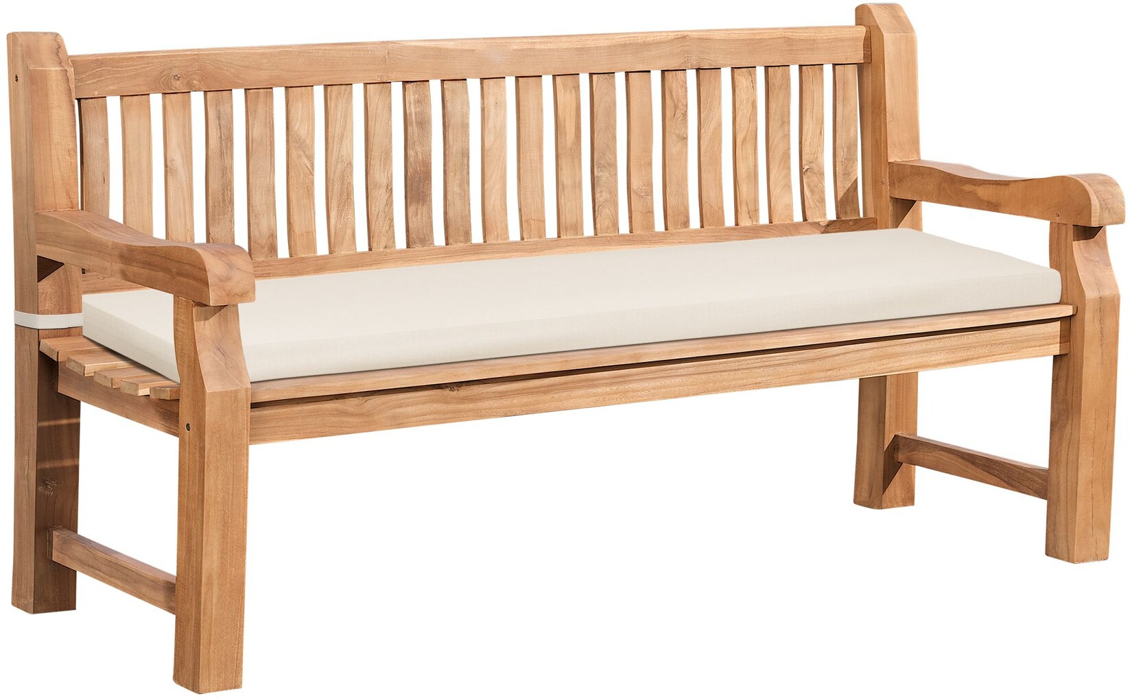 Gartenbank wetterfest Daxon, inklusive Sitzkissen, 2 bis 4 Sitzer, Teakholz robust und pflegeleicht, für Terrasse und Balkon