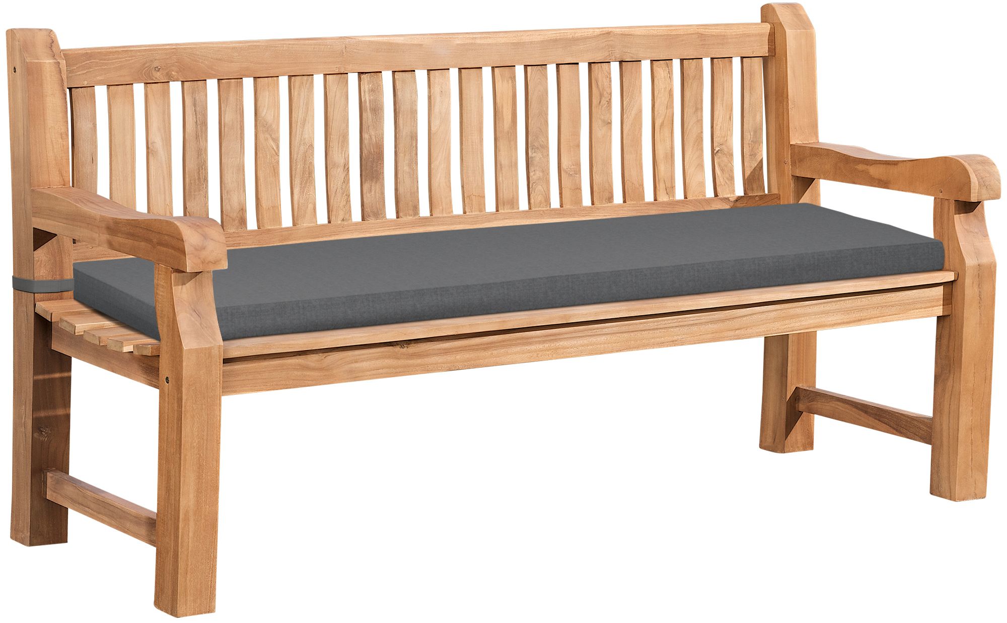CLP Gartenbank wetterfest Daxon, inklusive Sitzkissen, 2 bis 4 Sitzer, Teakholz robust und pflegeleicht, f&uuml;r Terrasse und Balkon - Bild 1
