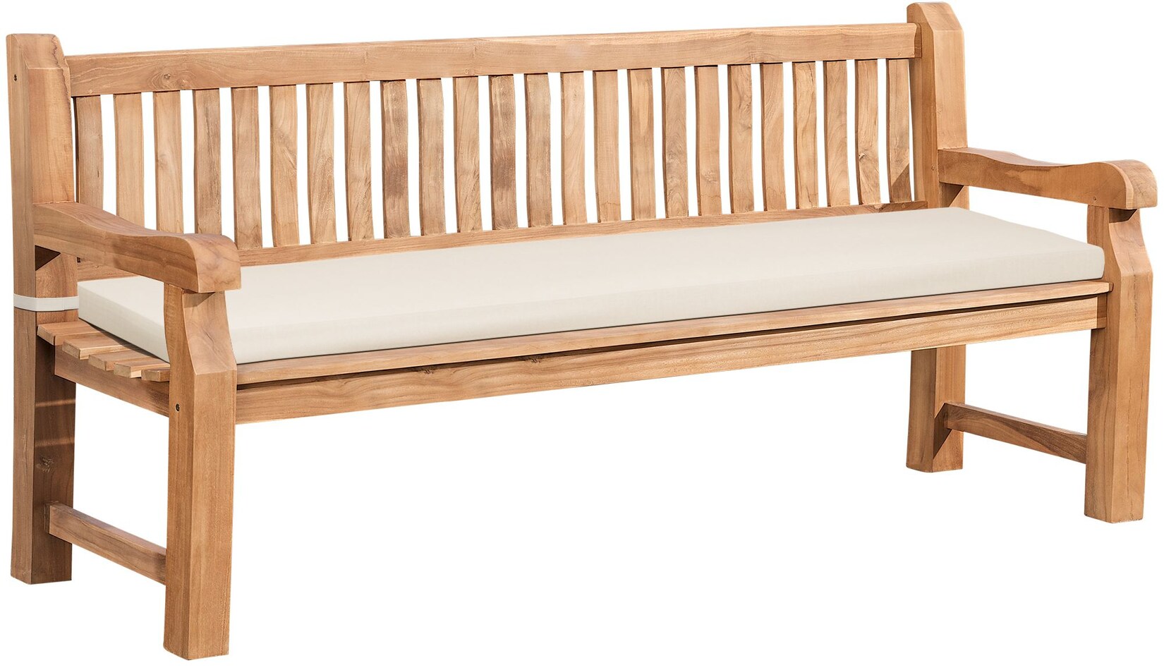 CLP Gartenbank wetterfest Daxon, inklusive Sitzkissen, 2 bis 4 Sitzer, Teakholz robust und pflegeleicht, für Terrasse und Balkon