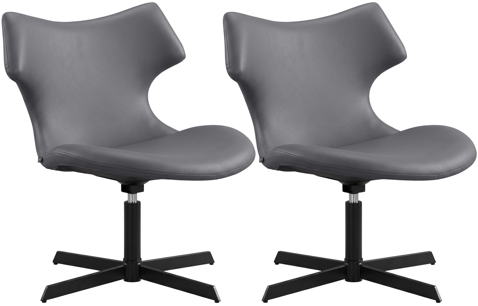 CLP Loungest&uuml;hle 2er Set gepolstert mit Lehnen Welland, Relaxsessel 360&deg; drehbar, Drehst&uuml;hle in Lederoptik, bis 135 kg belastbar - Bild 1
