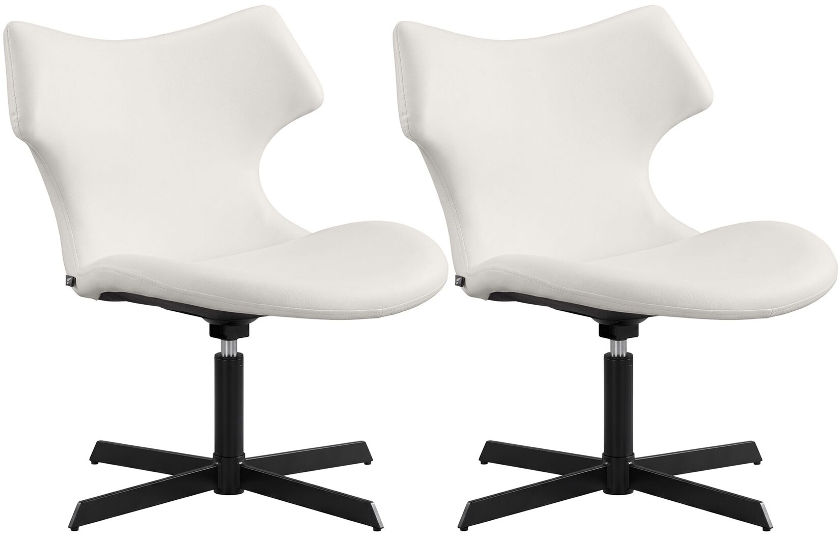 CLP Loungestühle 2er Set gepolstert mit Lehnen Welland, Relaxsessel 360° drehbar, Drehstühle in Lederoptik, bis 135 kg belastbar