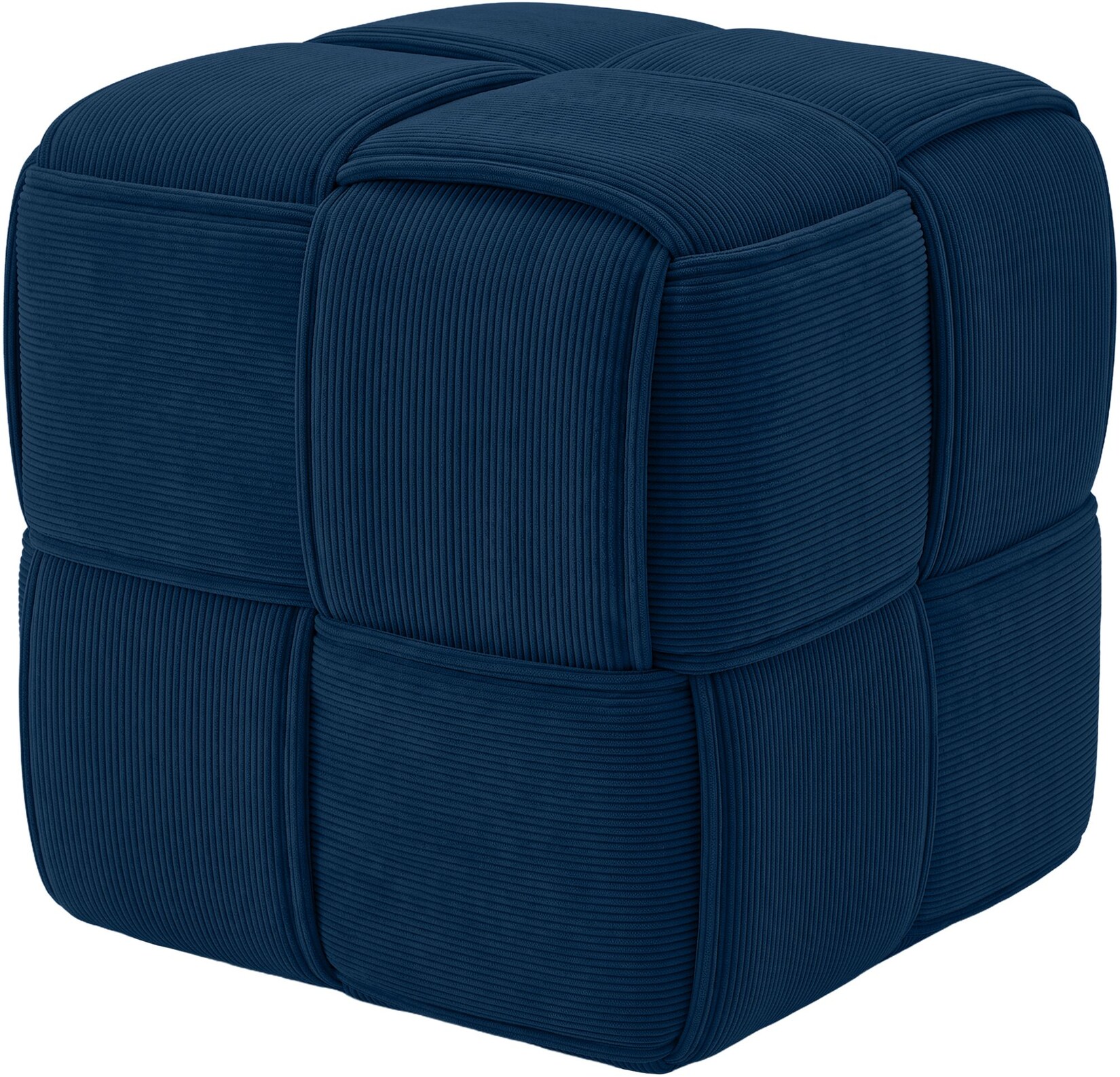 CLP Sitzhocker Cord Forinta, modernes quadratisches Design, bequemer Hocker, Fußhocker, Sitzwürfel für Wohnzimmer und Schlafzimmer
