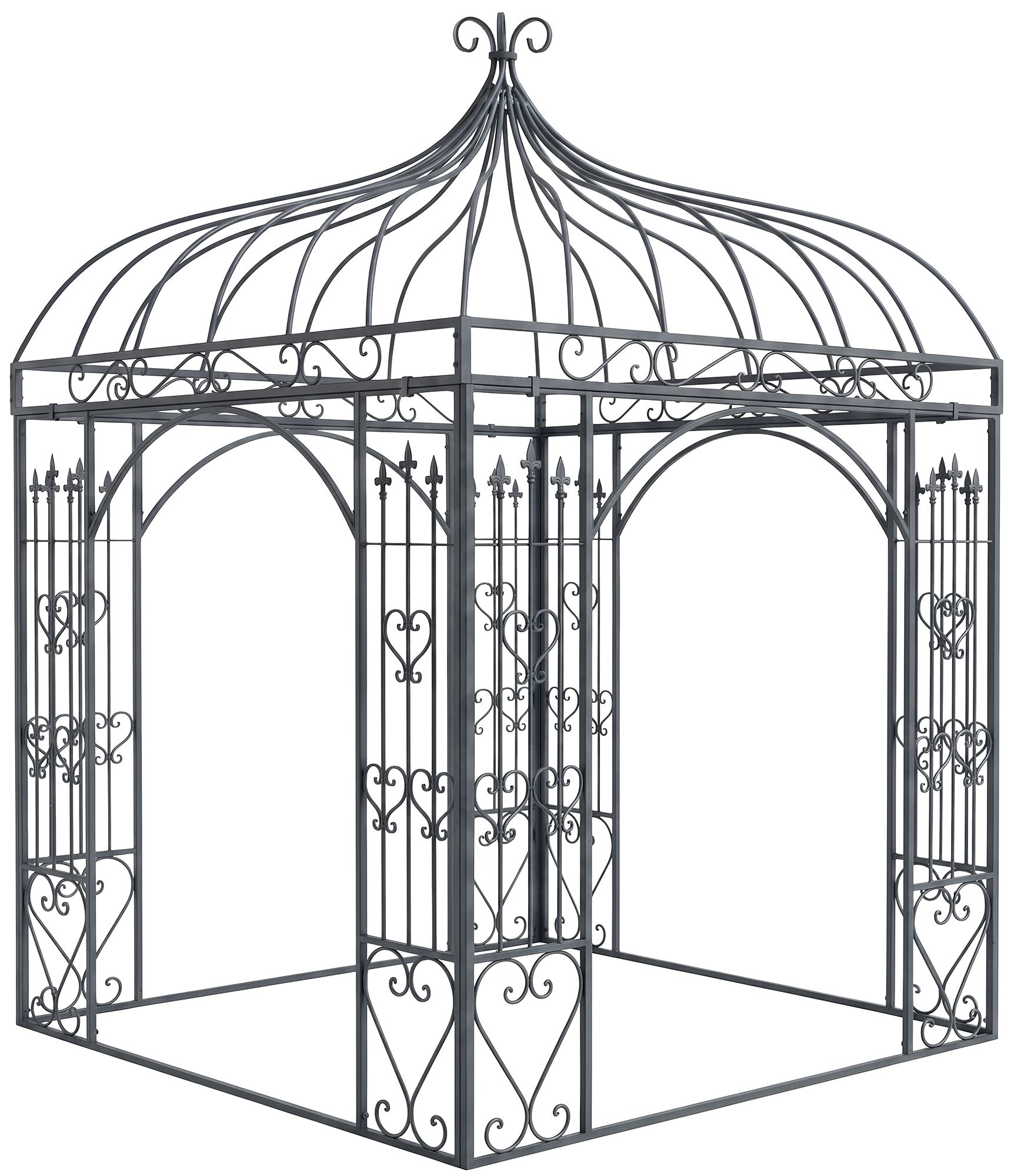 CLP Rosenpavillon aus Eisen im Landhausstil Manja, Rankpavillon mit Verzierungen als Rankhilfe f&uuml;r Kletterpflanzen, Rosenbogen f&uuml;r den Garten - Bild 1