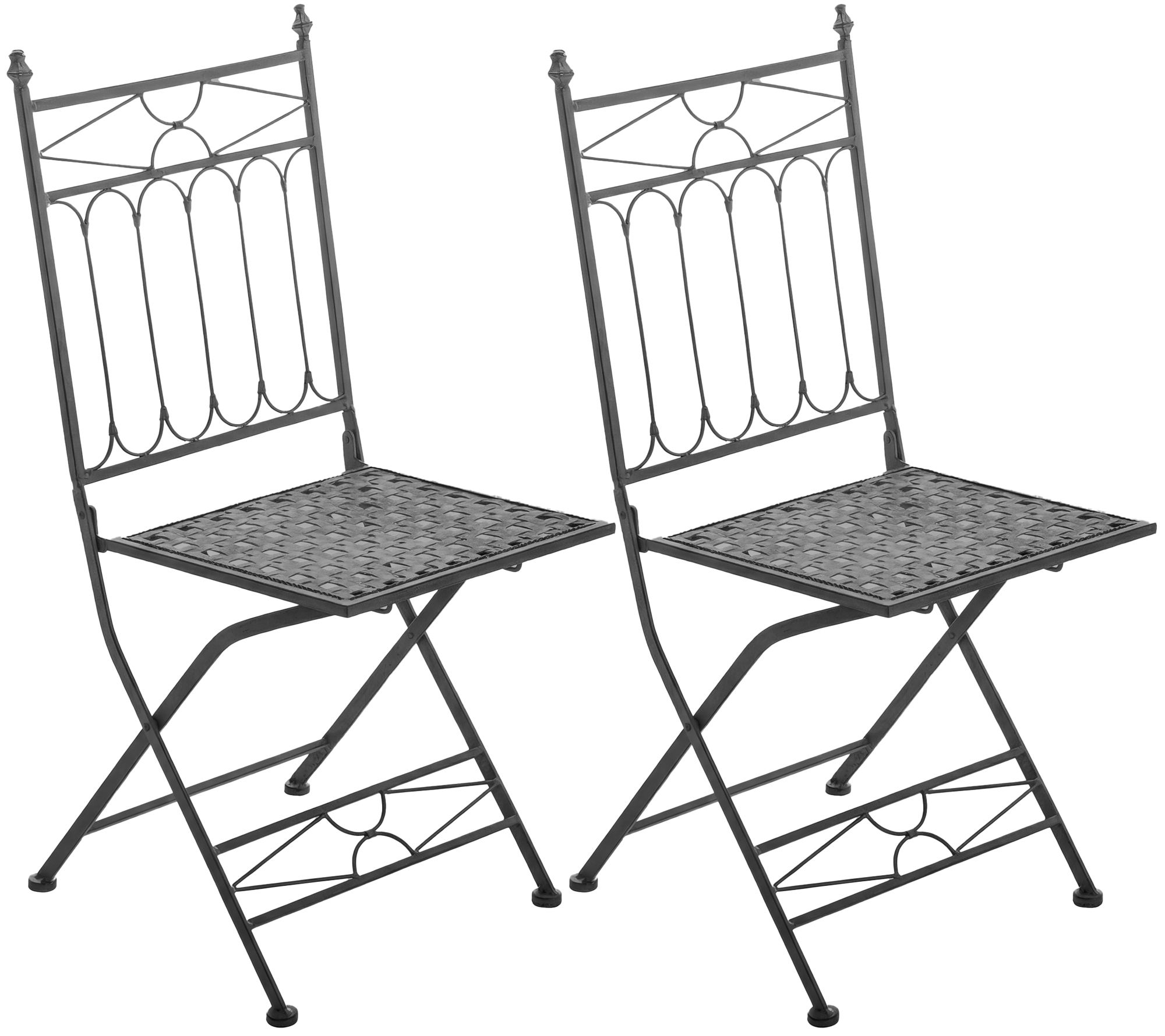 CLP 2er Set Klappst&uuml;hle Asina, platzsparende Gartenst&uuml;hle f&uuml;r den Au&szlig;enbereich, romantische Balkonst&uuml;hle im Jugendstil, leicht verstaubar - Bild 1