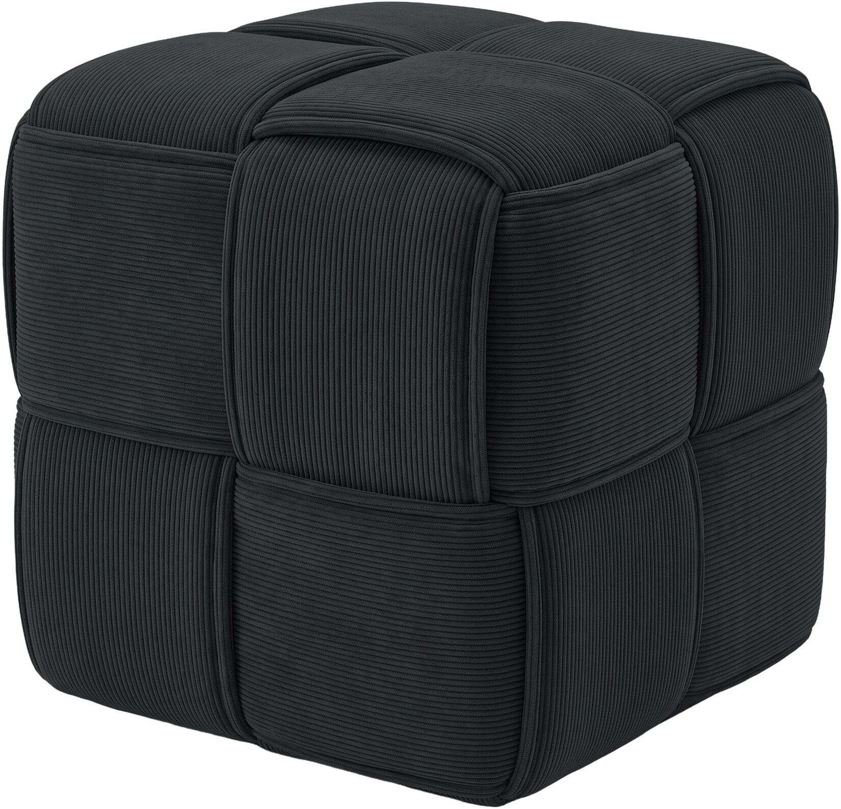 CLP Sitzhocker Cord Forinta, modernes quadratisches Design, bequemer Hocker, Fußhocker, Sitzwürfel für Wohnzimmer und Schlafzimmer