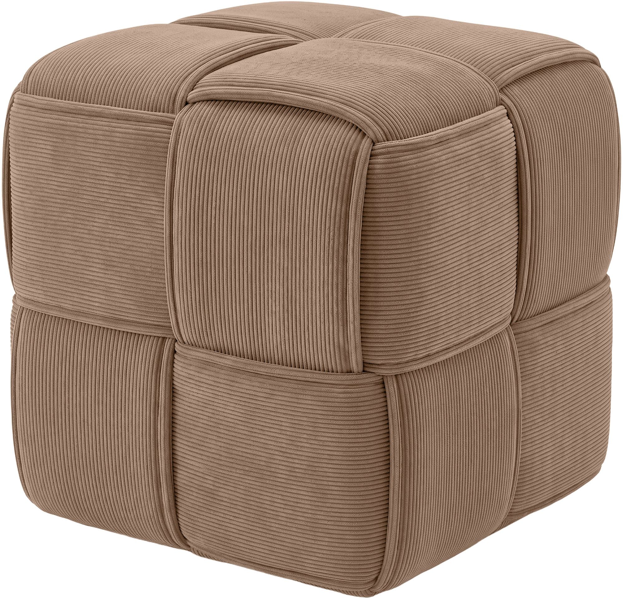 CLP Sitzhocker Cord Forinta, modernes quadratisches Design, bequemer Hocker, Fu&szlig;hocker, Sitzw&uuml;rfel f&uuml;r Wohnzimmer und Schlafzimmer - Bild 1