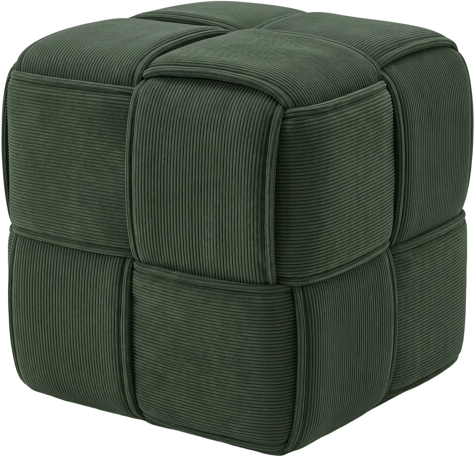 CLP Sitzhocker Cord Forinta, modernes quadratisches Design, bequemer Hocker, Fußhocker, Sitzwürfel für Wohnzimmer und Schlafzimmer