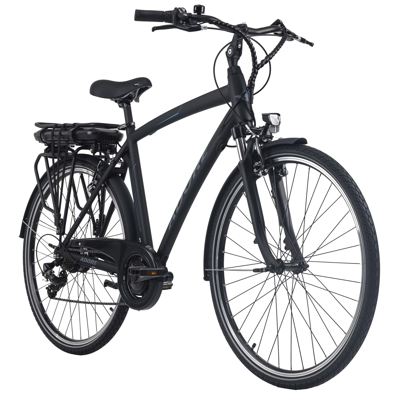 Adore Pedelec E-Bike Cityfahrrad 28“ Adore Versailles schwarz-blau | 04250547528406