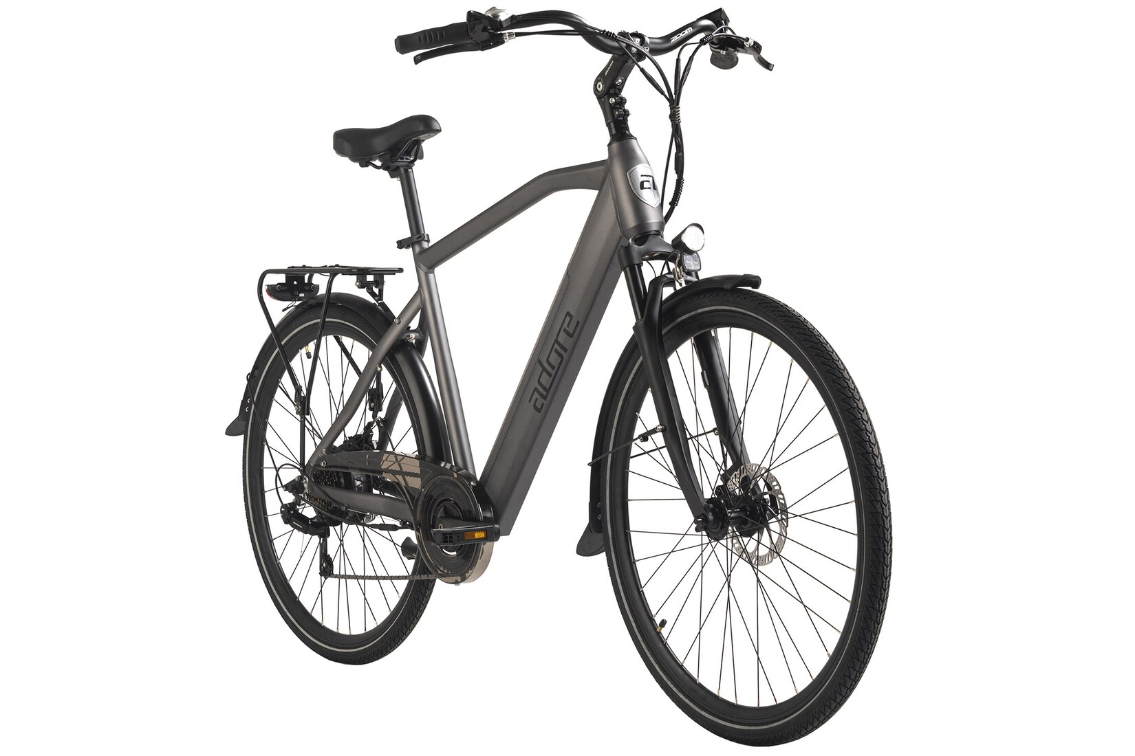 Adore ADORE E-Citybike 28″ Alu Cityfahrrad CV-190 Heckmotor 45NM / 12,8Ah Anthrazit matt | 04250547533226