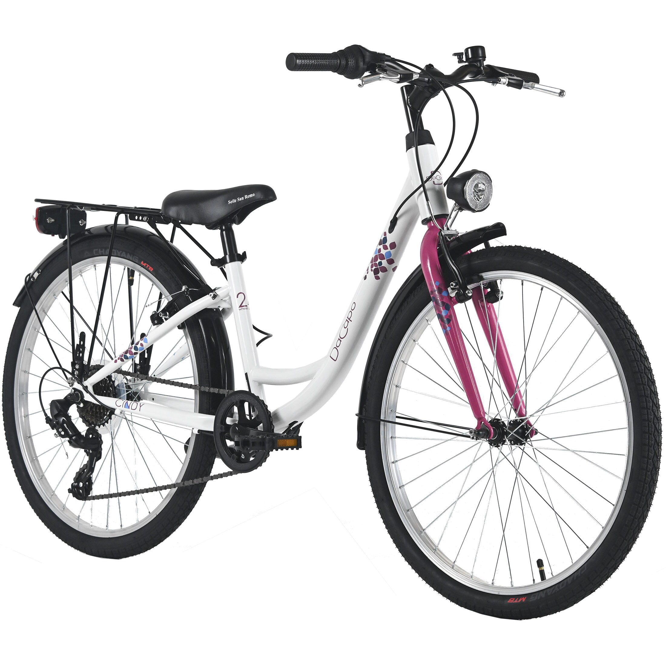 Dacapo DaCapo Kinderfahrrad 24" Cindy 7 G&auml;nge RH 32 cm mit Beleuchtung - Ab 8 Jahre - Bild 1