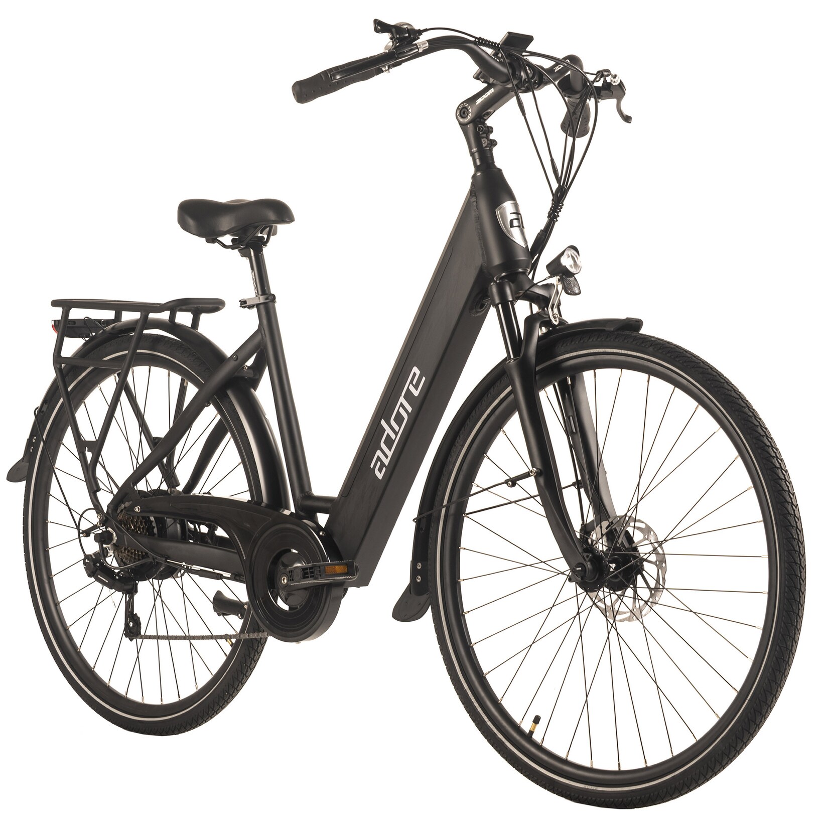 Adore ADORE E-Citybike 28″ Alu Cityfahrrad CV-180 Heckmotor 50NM / 15Ah Schwarz | 04250547534308