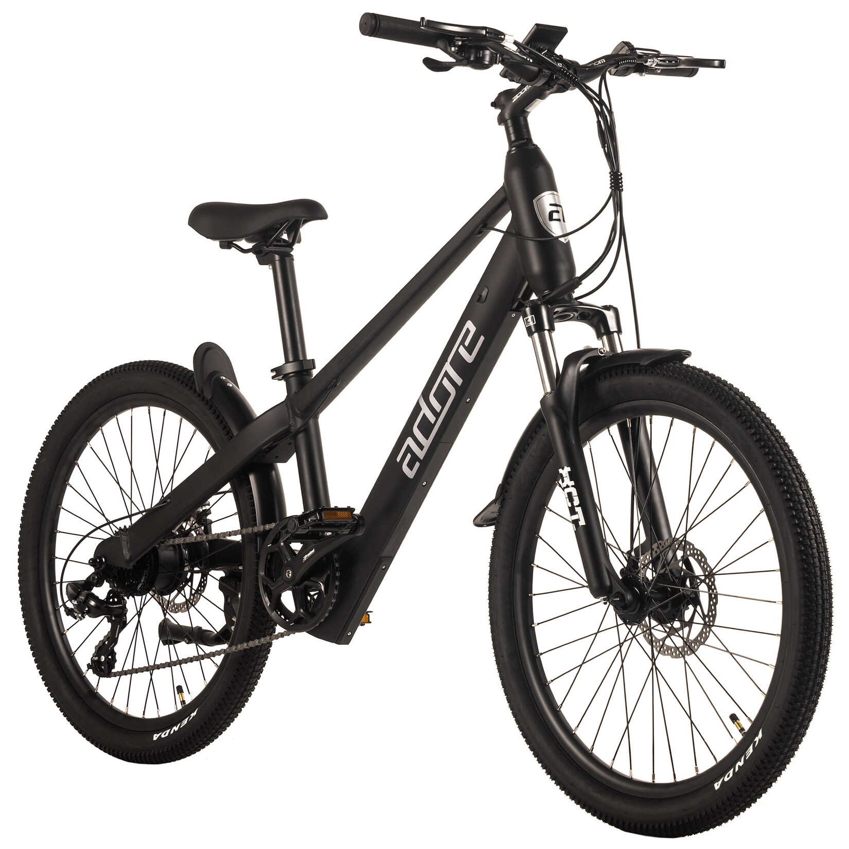 Adore ADORE E-Bike für Kinder 24″ Alu Kids Citybike KS-240 Heckmotor 45NM / 10,4Ah Pitch Black | 04250547534285
