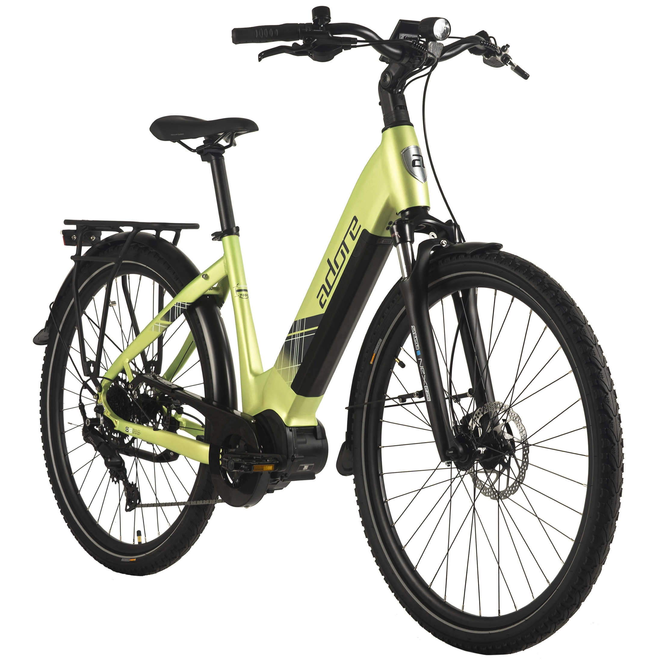 Adore ADORE E-Citybike 28" Alu Cityfahrrad CX-380 Mittelmotor 85NM / 15Ah Lime Green - Bild 1