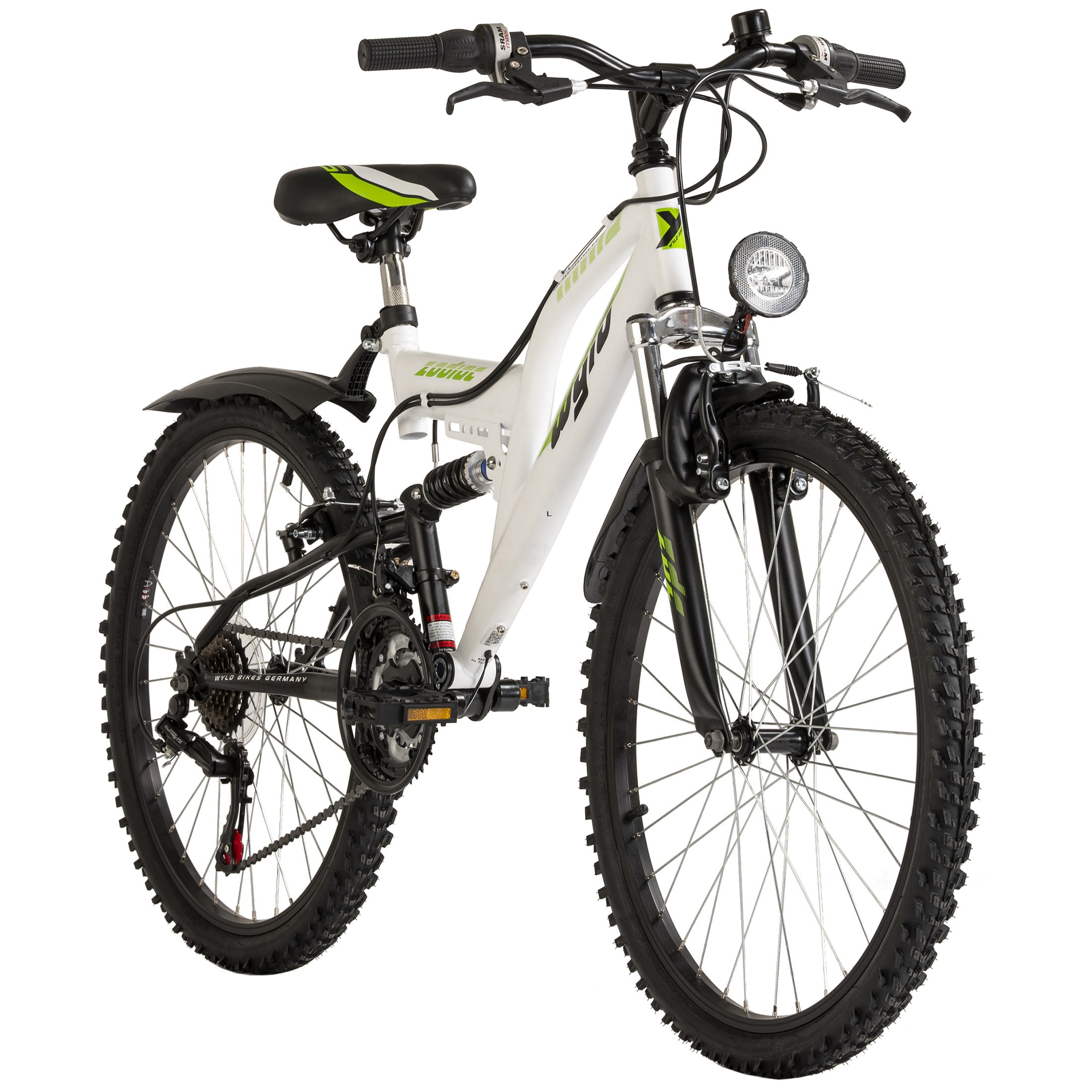 WYLD WYLD Kinder-Mountainbike Fully ATB 24'' Zodiac wei&szlig;-gr&uuml;n 18 G&auml;nge RH 38 cm - Bild 1