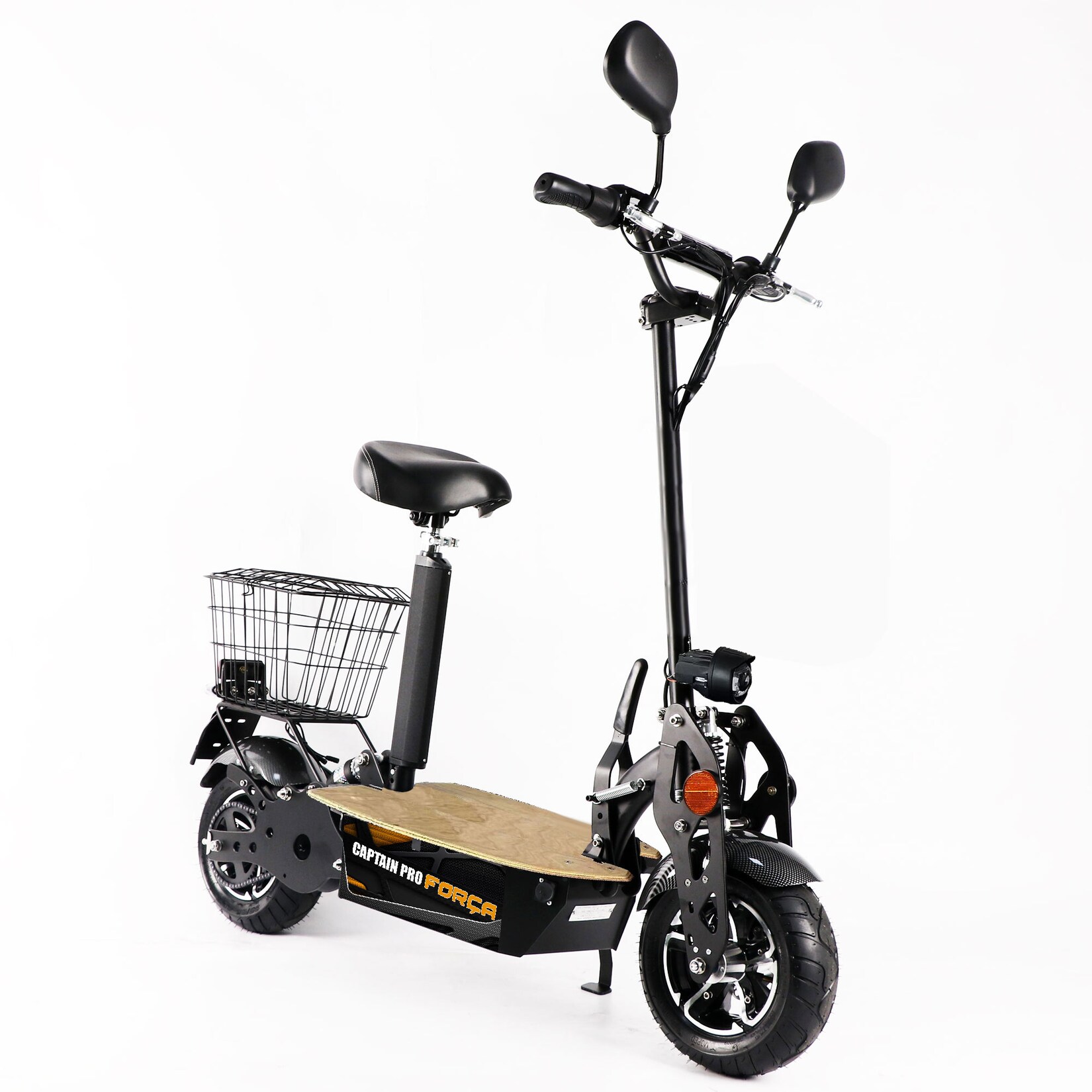 FORÇA Captain Pro Elektro-Scooter bis 50 km/h Topspeed in Schwarz - 12AH Blei-Gel Akku