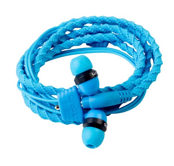 wraps Armband in-ear Kopfh&ouml;rer blau mit Mikro - Bild 1