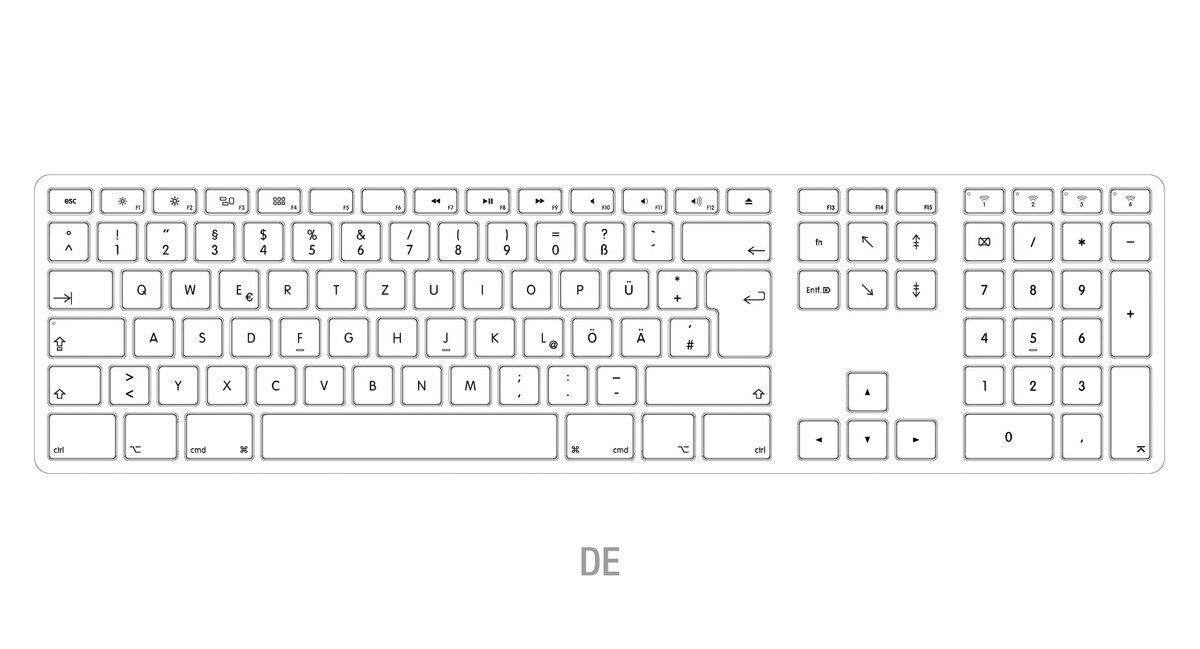 JENIMAGE Wireless Aluminium Keyboard – DE | 04048695100328
