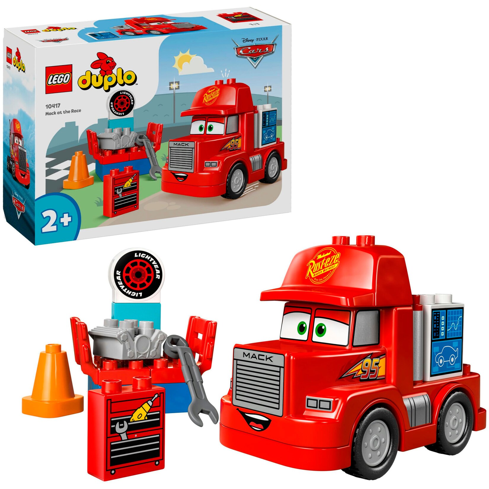 LEGO Konstruktionsspielzeug DUPLO Disney Mack beim Rennen | 05702017583570